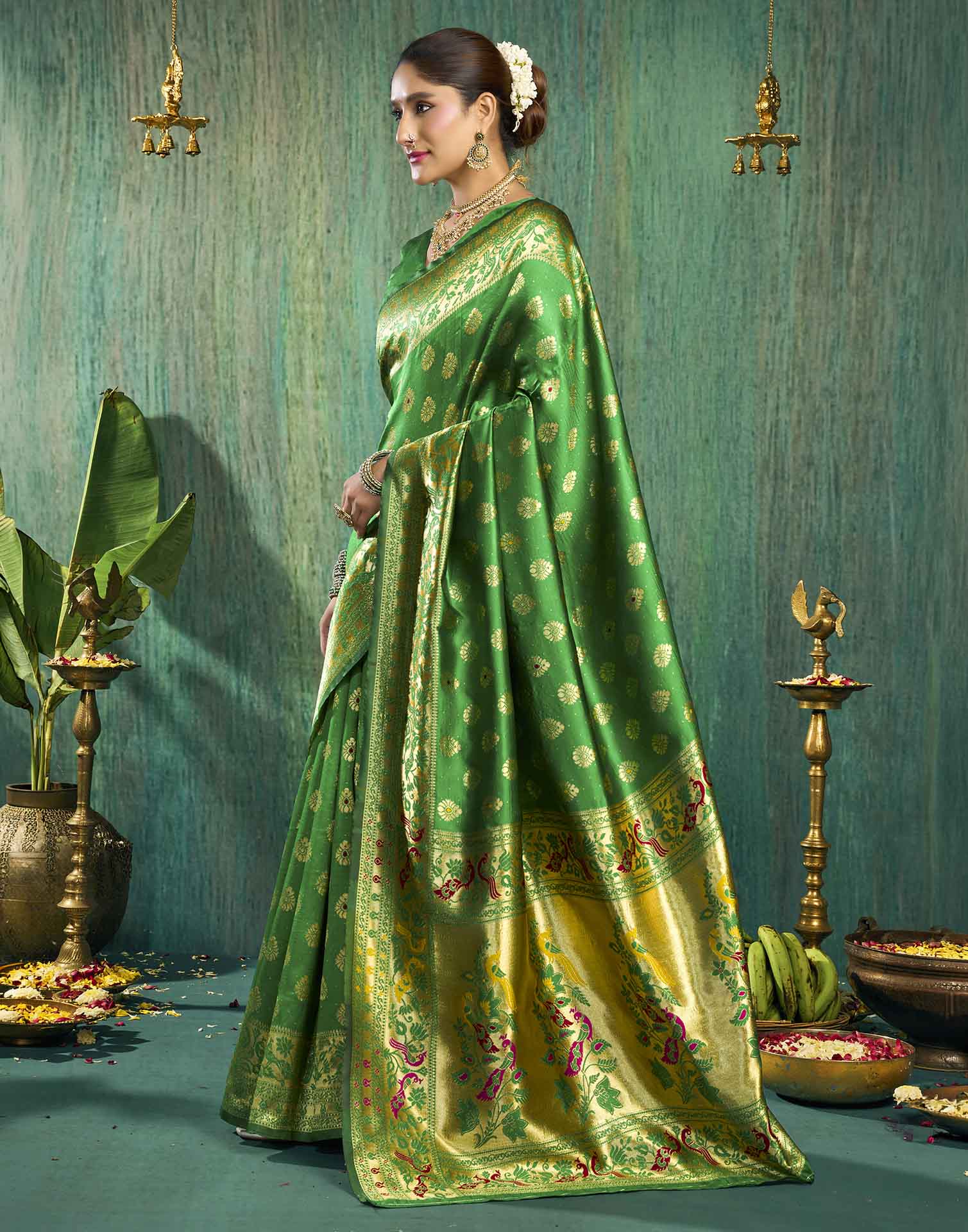 Green Silk Woven Paithani Saree