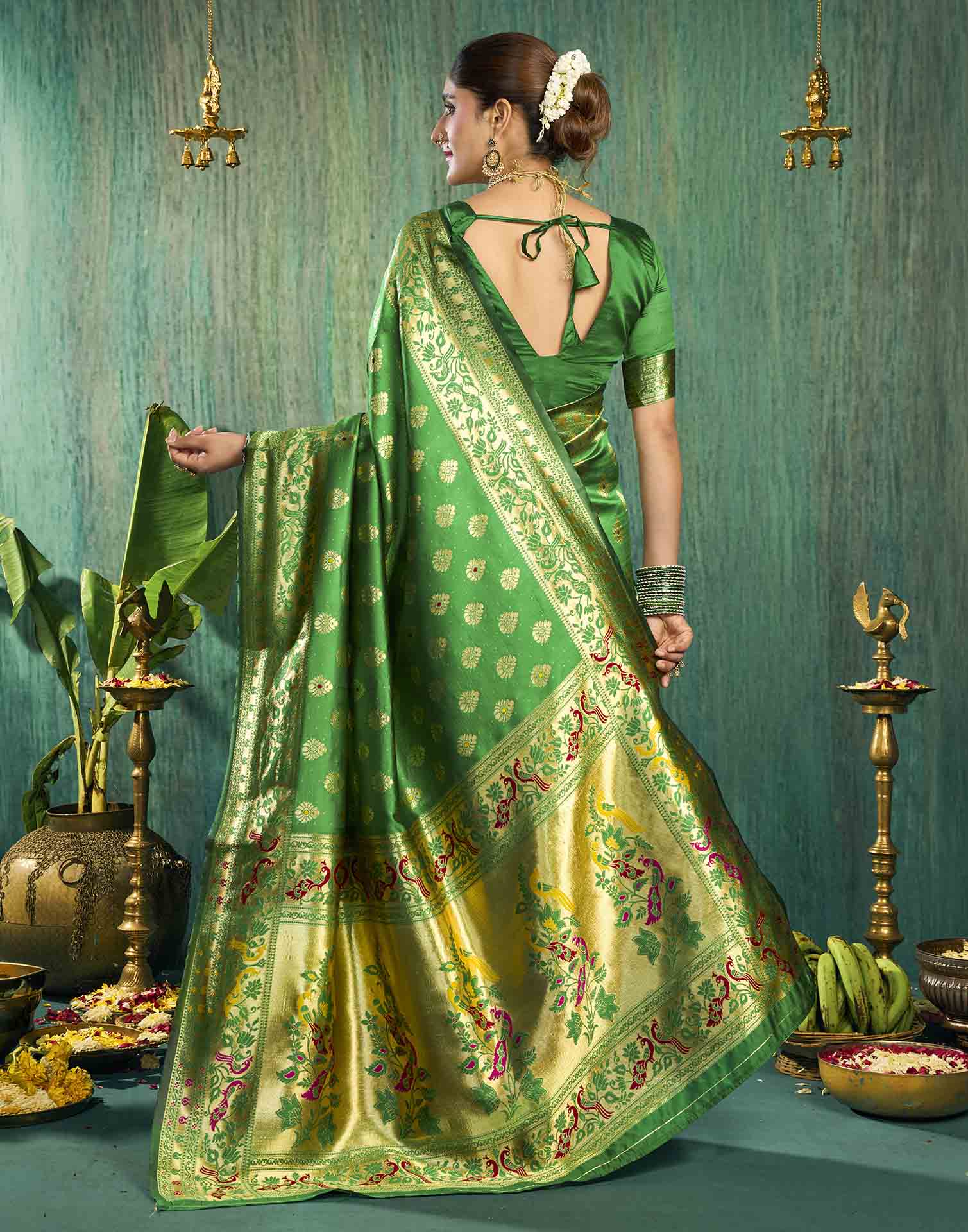 Green Silk Woven Paithani Saree
