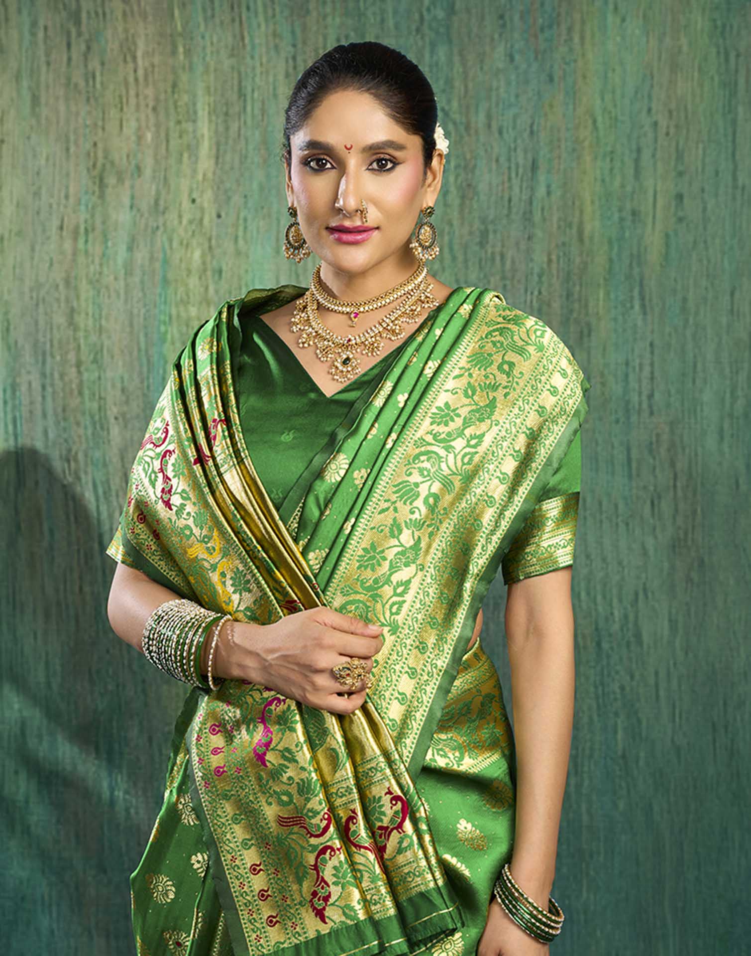 Green Silk Woven Paithani Saree