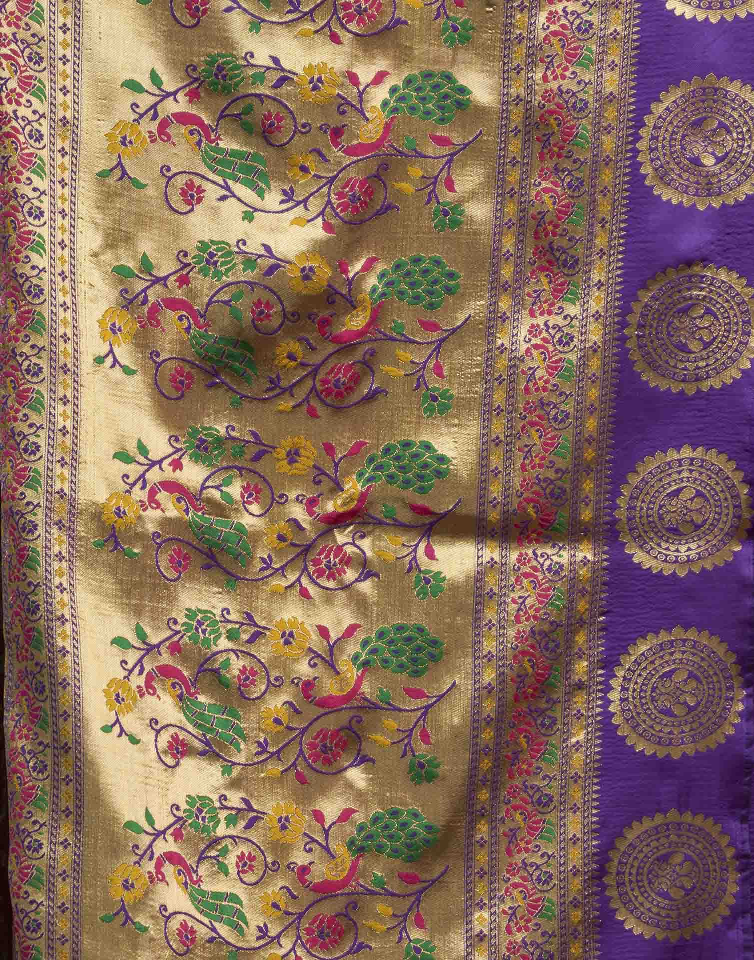 Purple Silk Woven Paithani Saree