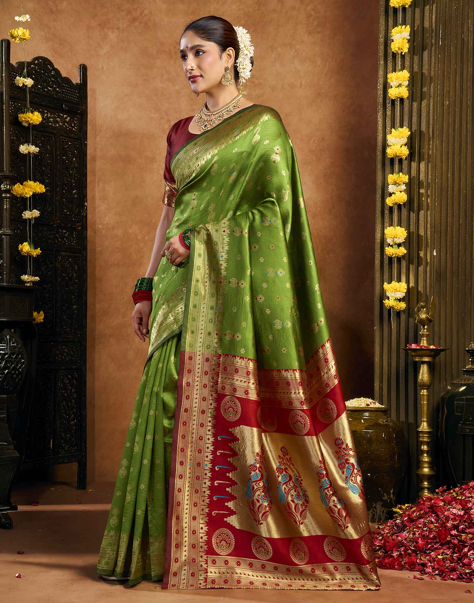 Green Silk Woven Paithani Saree