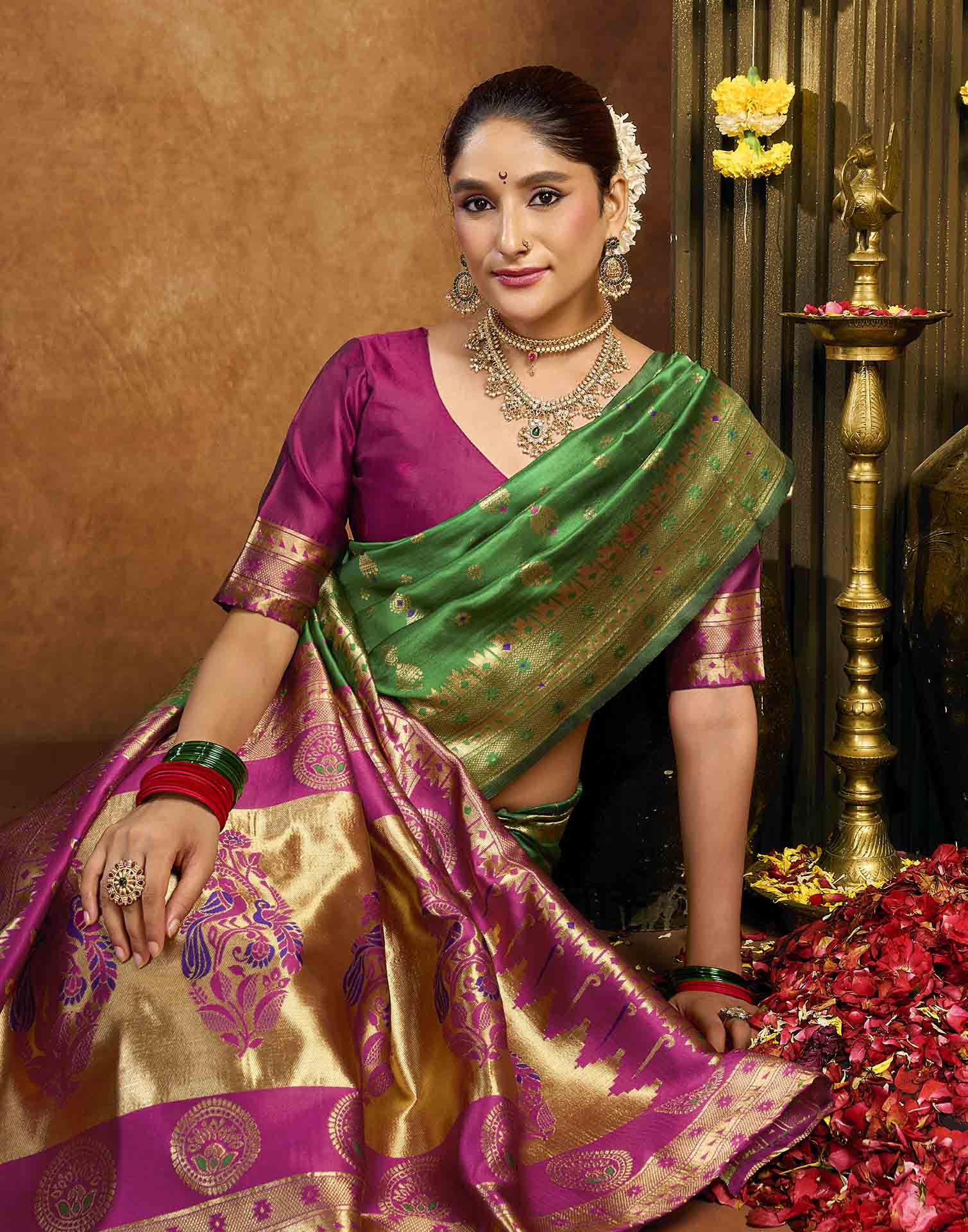 Green Silk Woven Paithani Saree