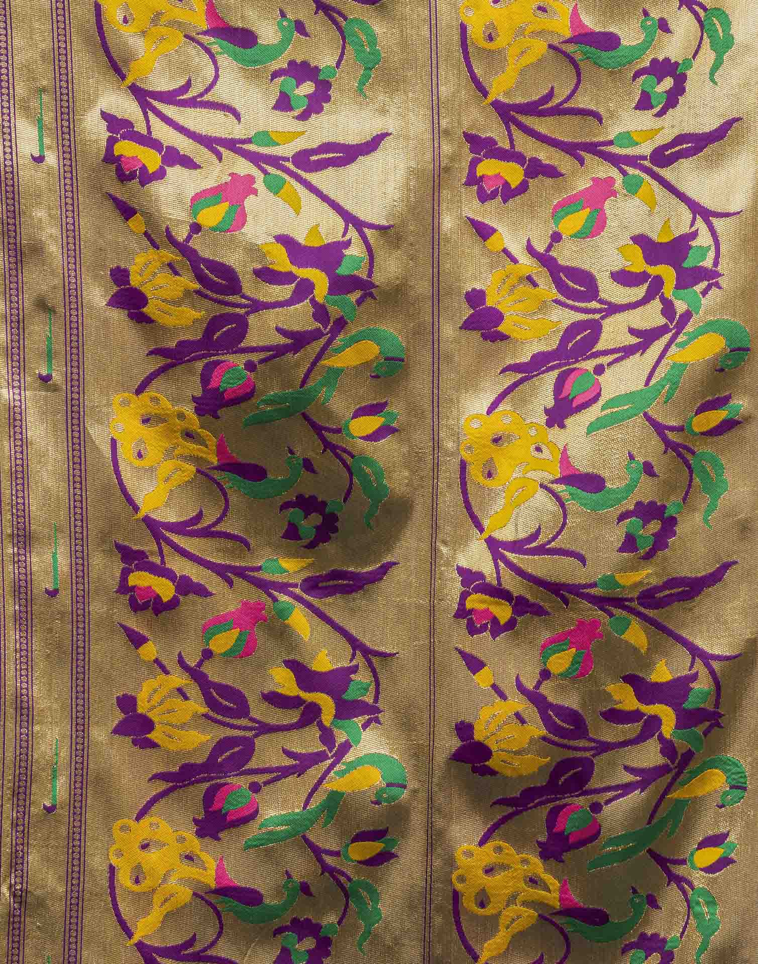 Purple Silk Woven Paithani Saree