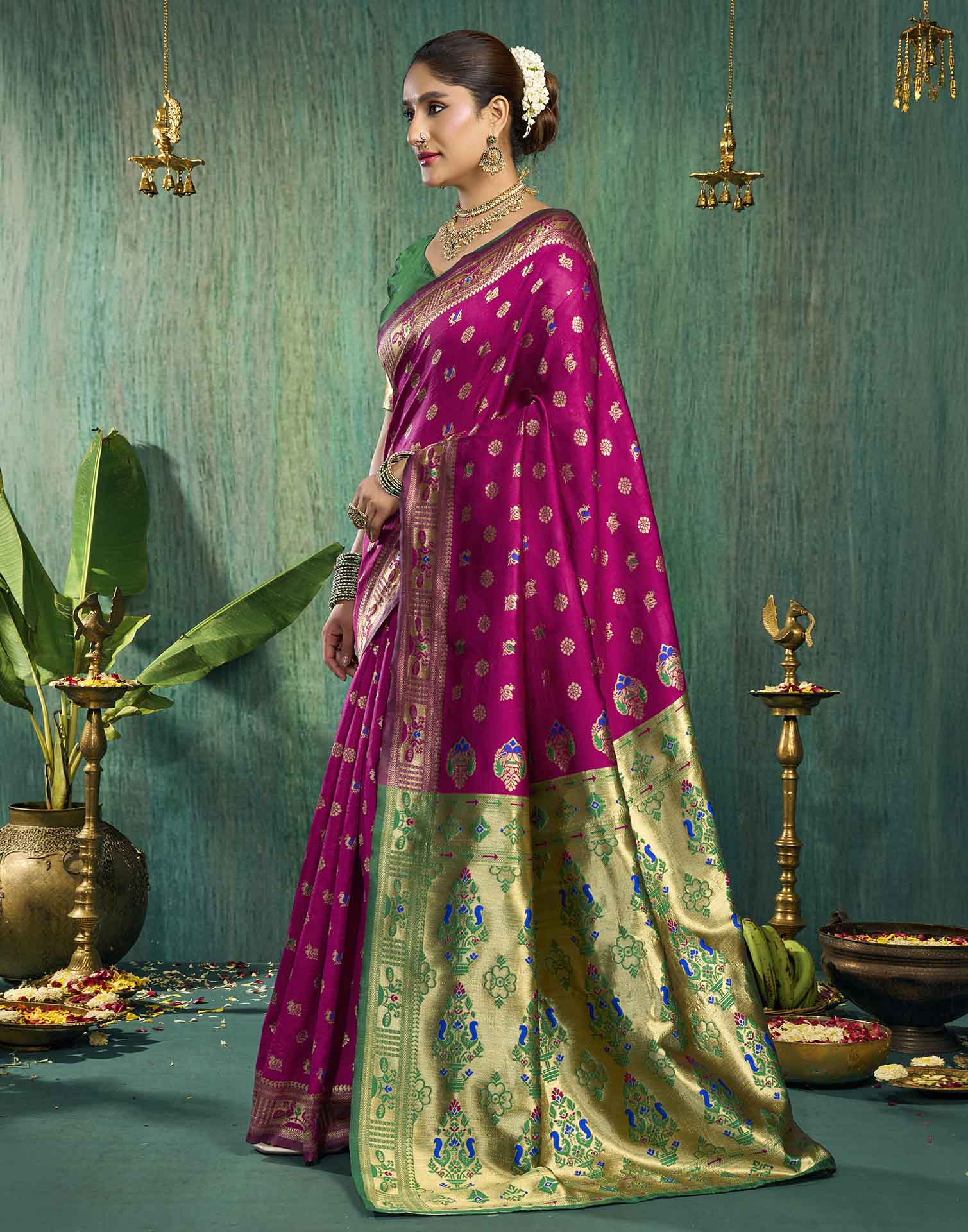 Pink Silk Woven Paithani Saree