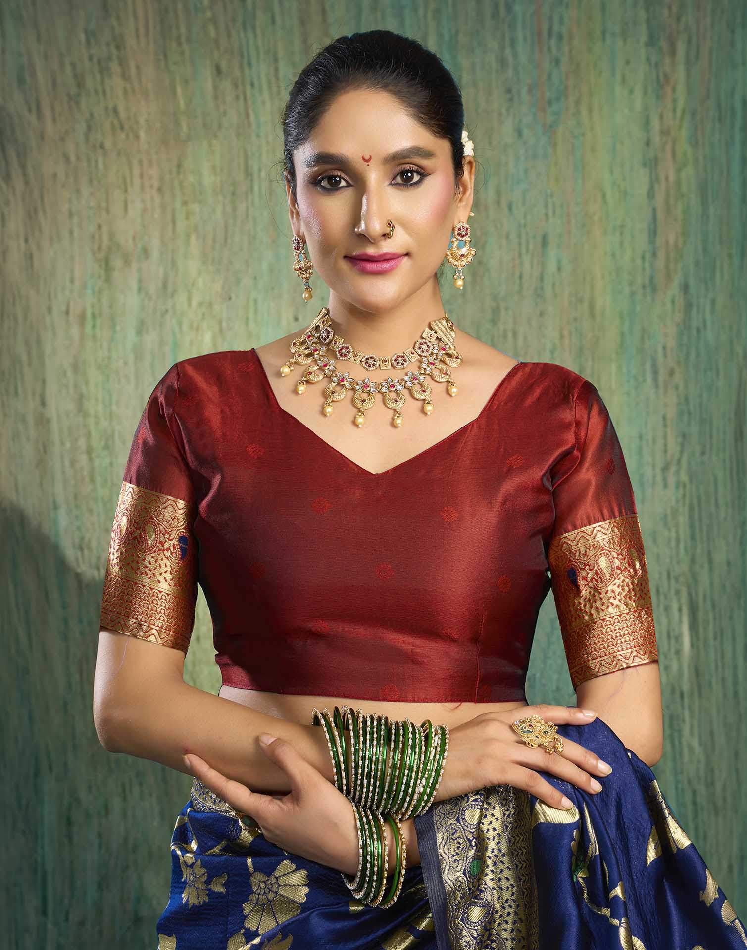 Blue Silk Woven Banarasi Saree