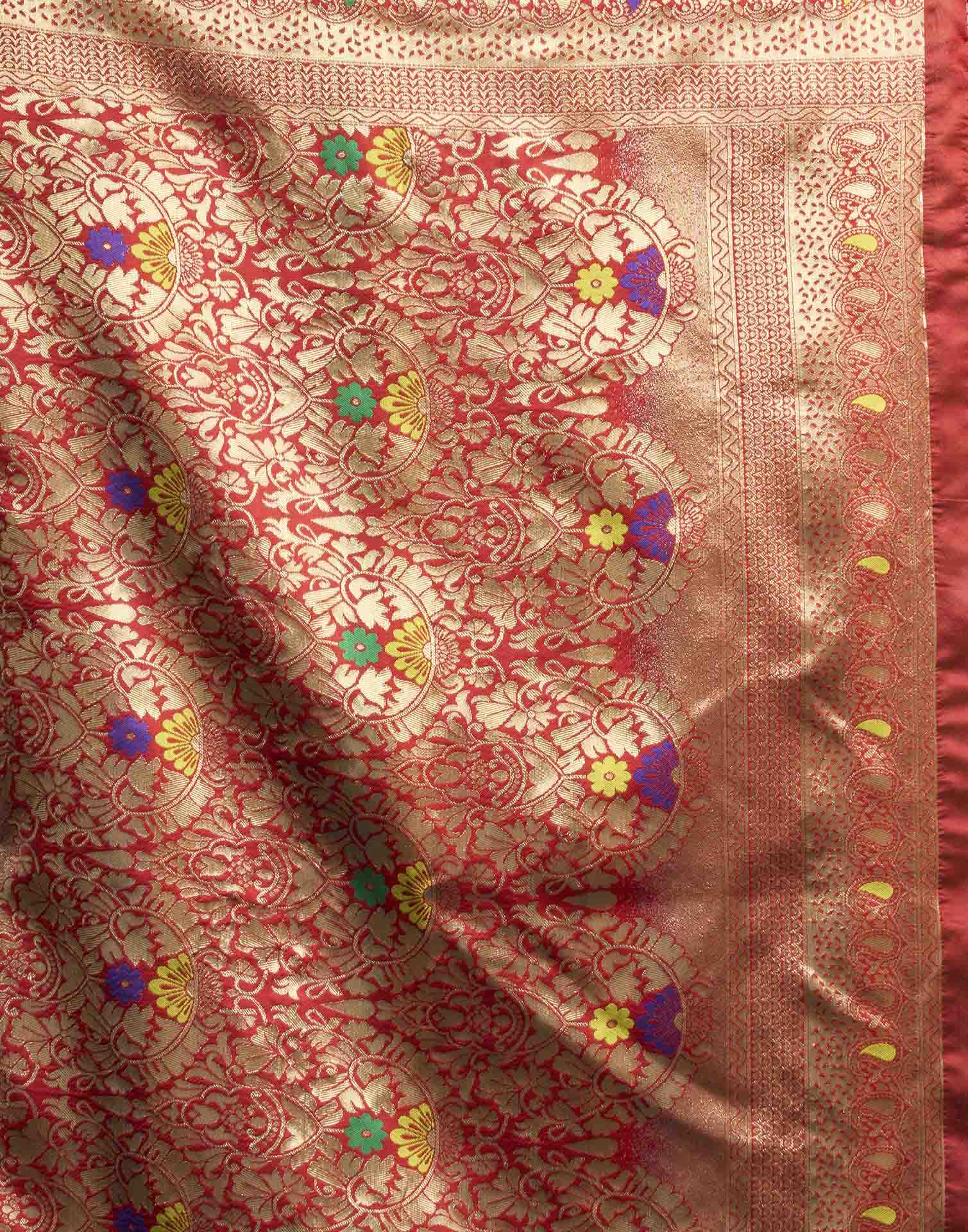 Lime Green Silk Woven Banarasi Saree