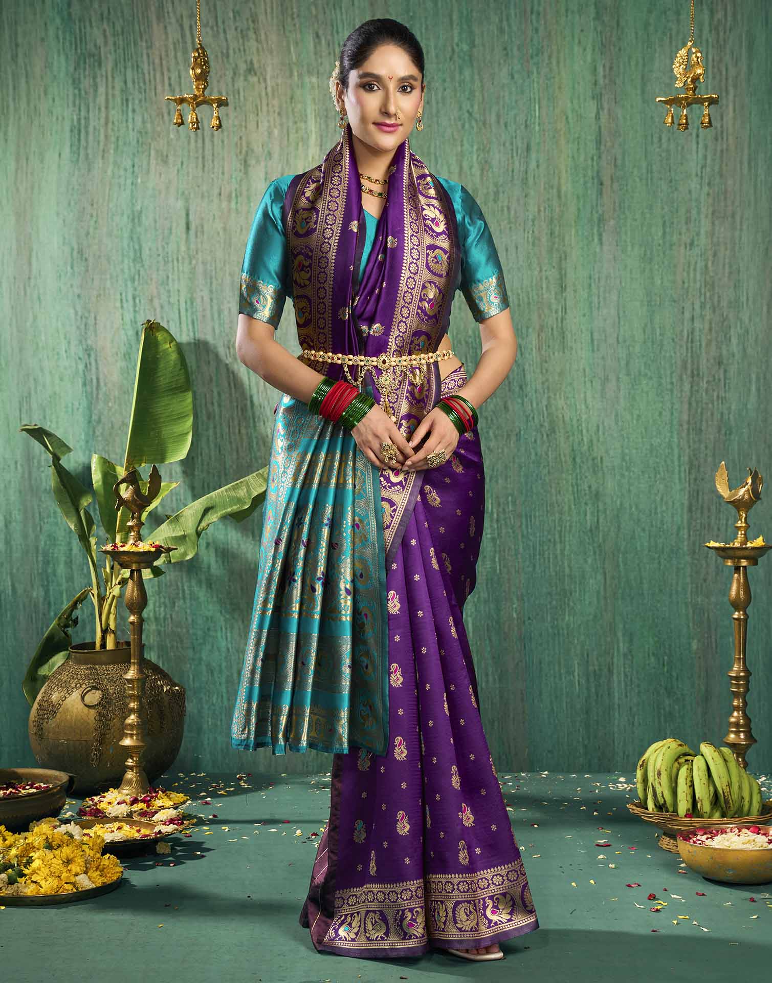 Purple Silk Woven Paithani Saree
