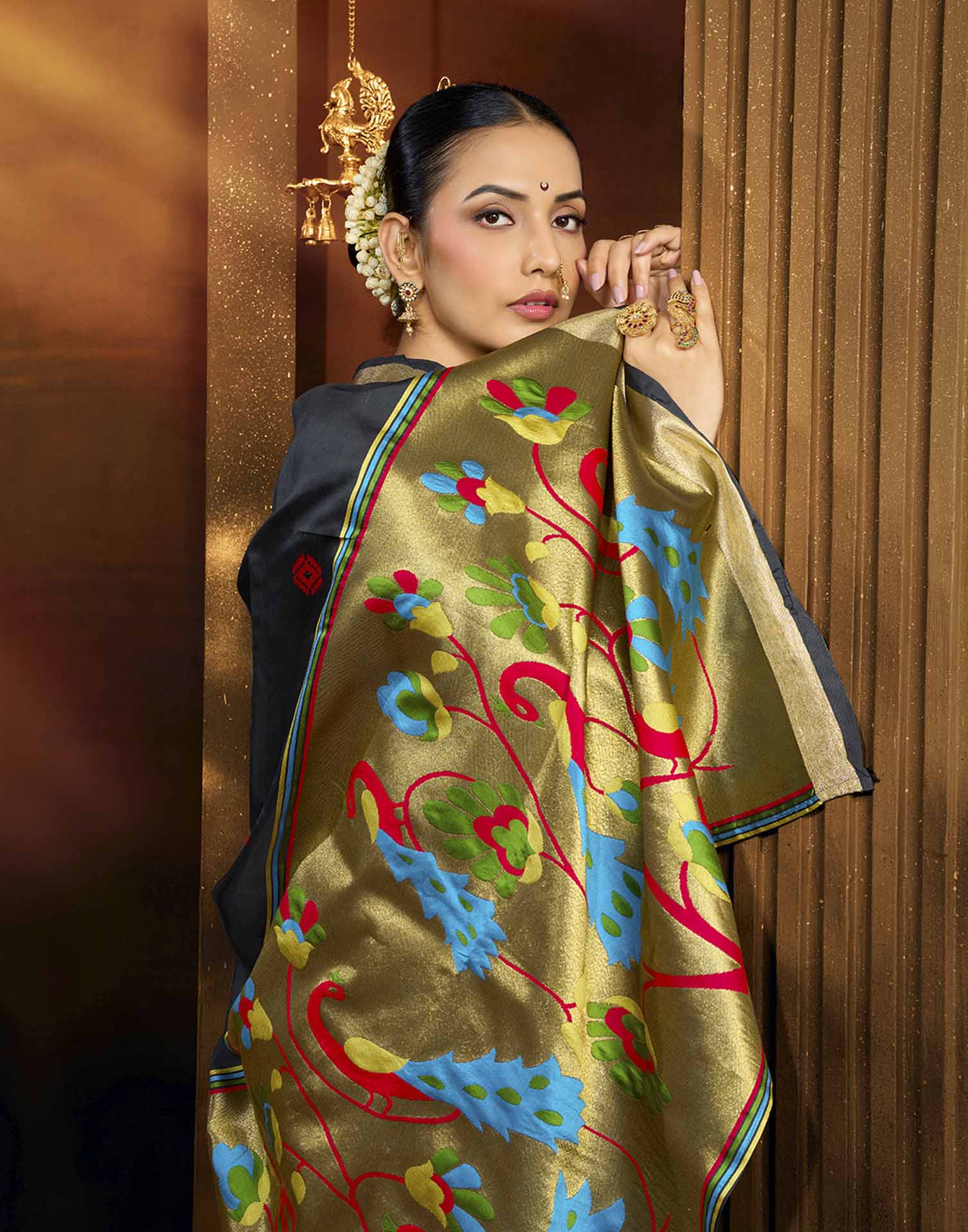 Black Silk Woven Paithani Saree