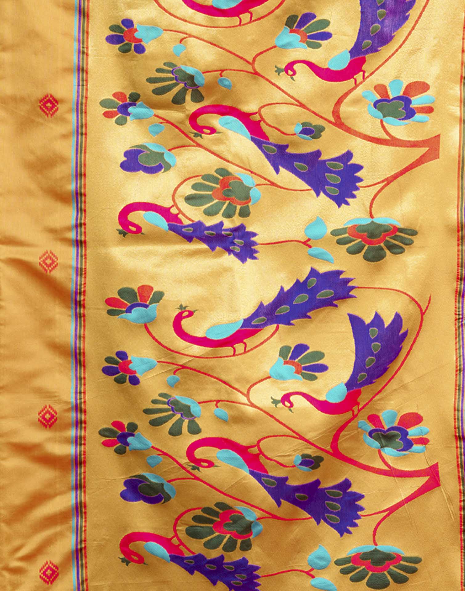 Yellow Silk Woven Paithani Saree