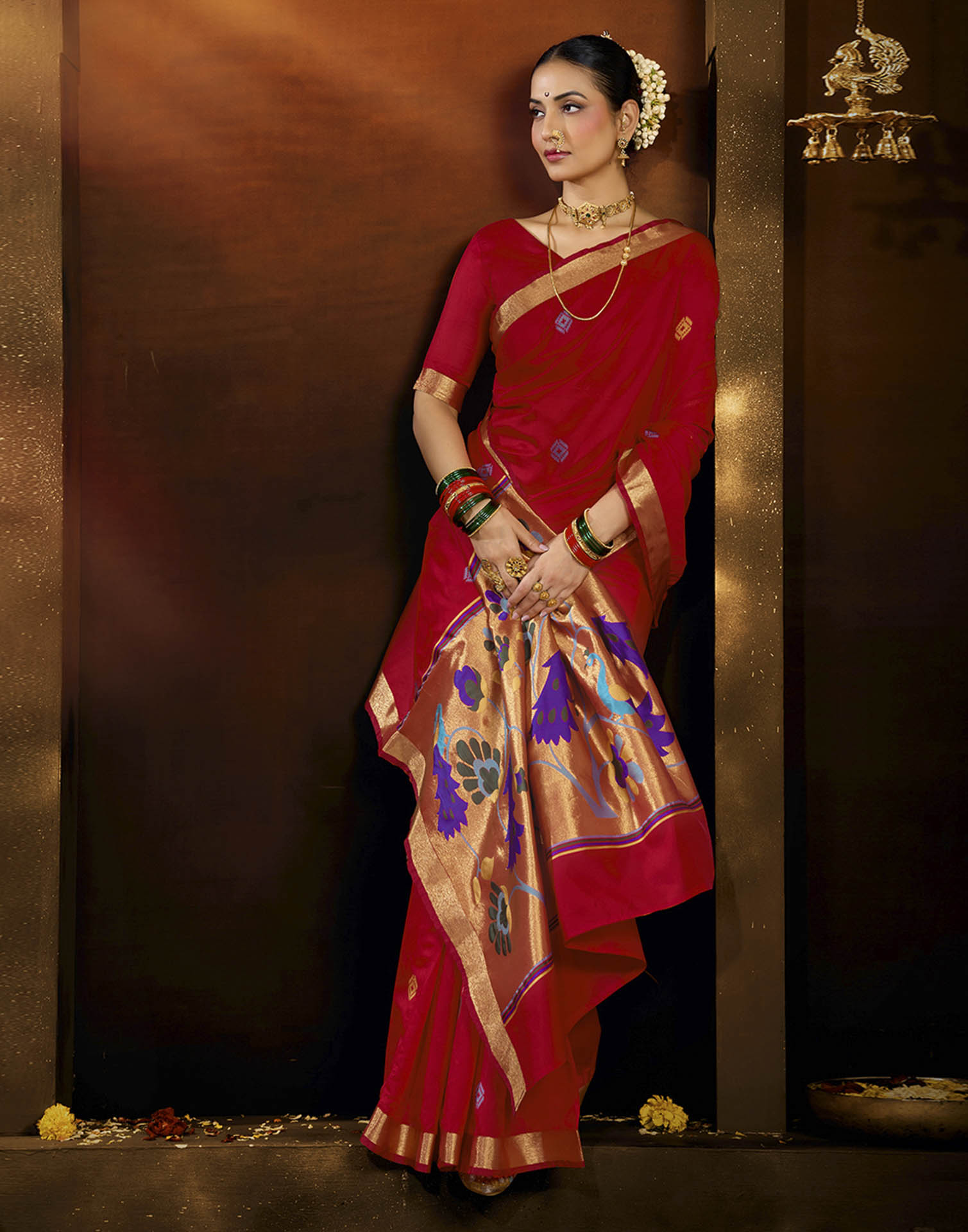 Red Silk Woven Paithani Saree