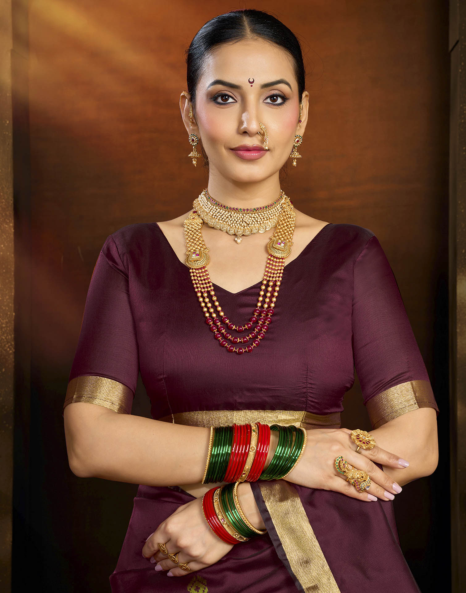Maroon Silk Woven Paithani Saree