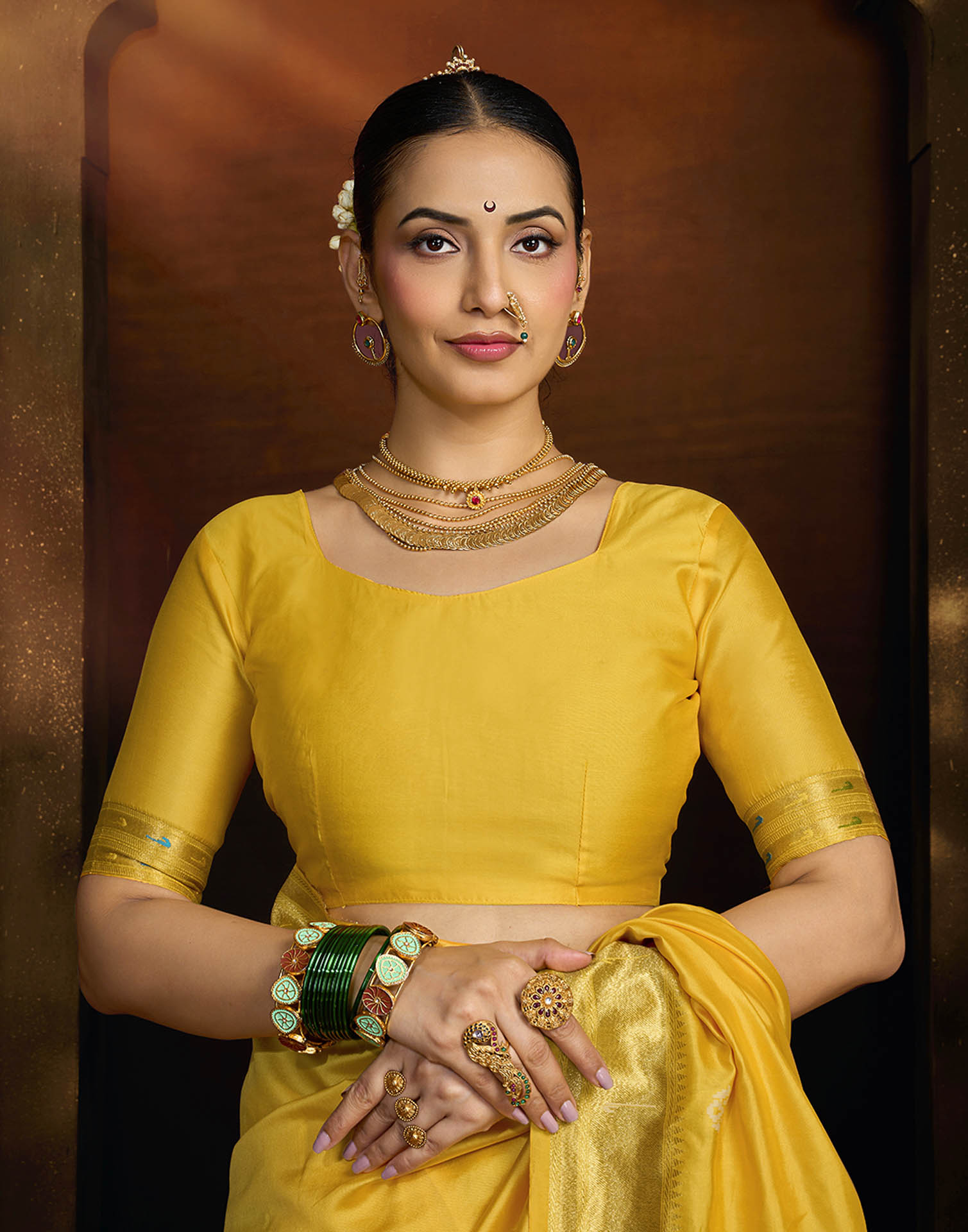 Yellow Silk Woven Paithani Saree