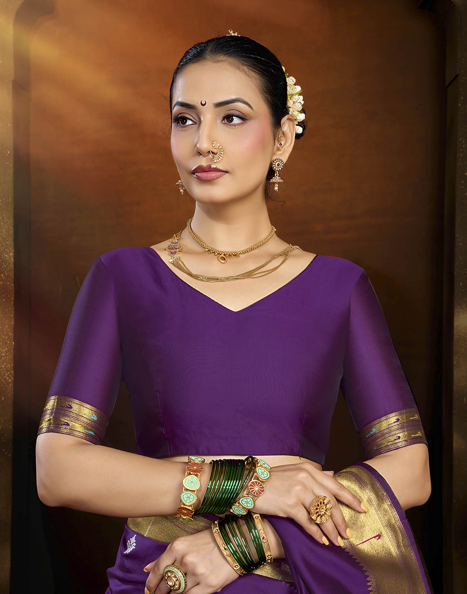 Purple Silk Woven Paithani Saree