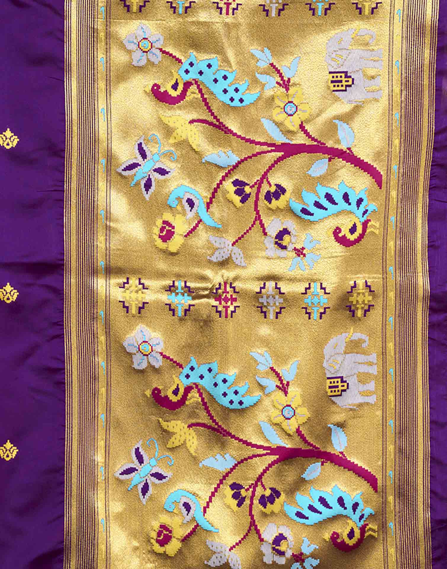 Purple Silk Woven Paithani Saree