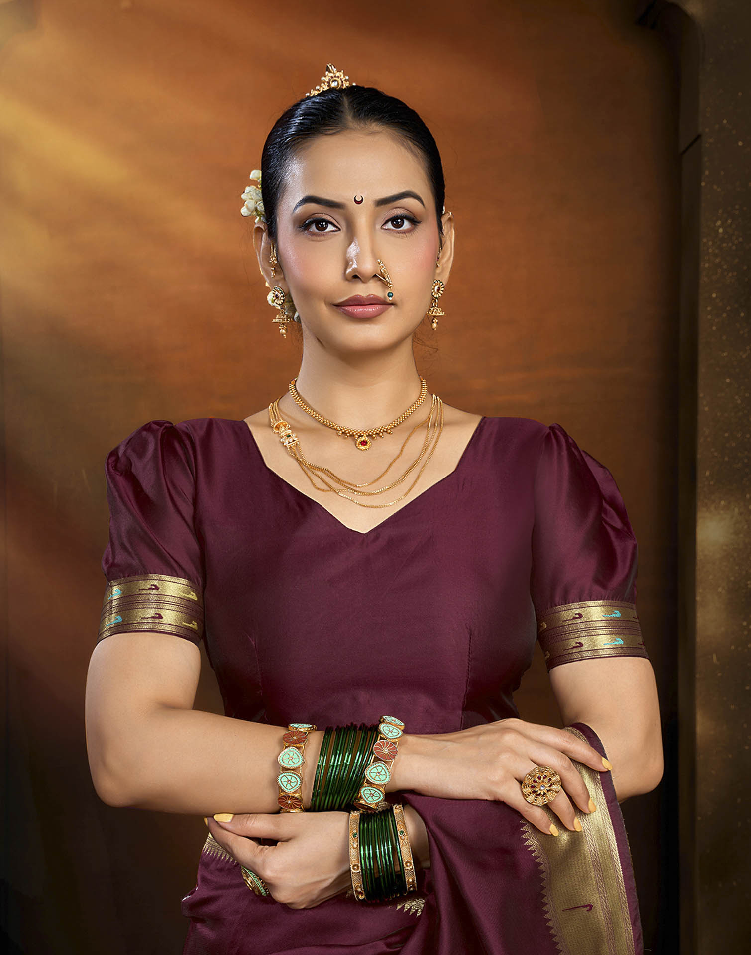 Brown Silk Woven Paithani Saree