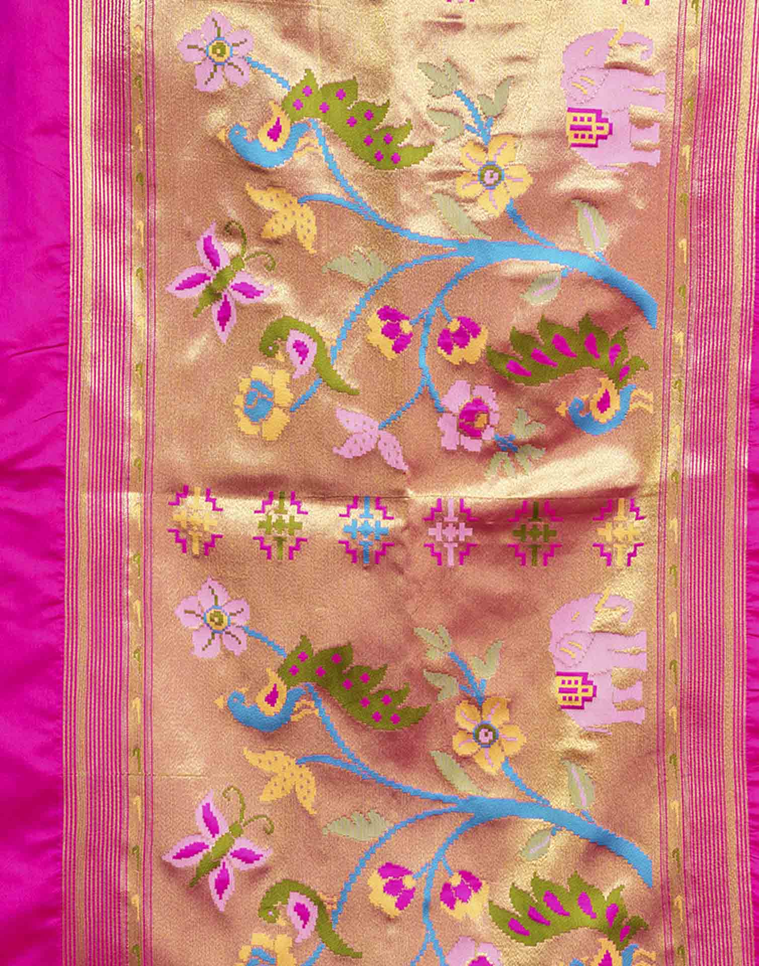 Pink Silk Woven Paithani Saree