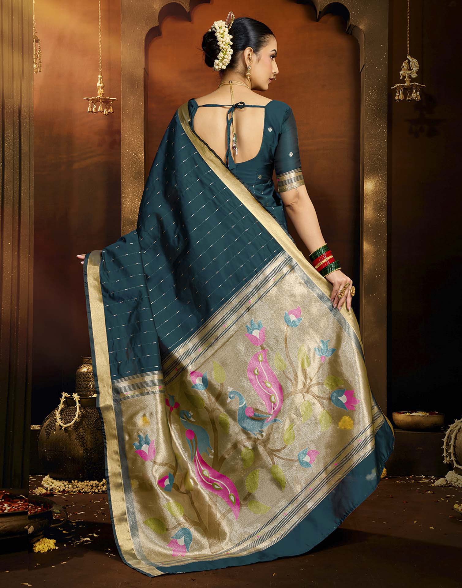 Blue Silk Woven Paithani Saree