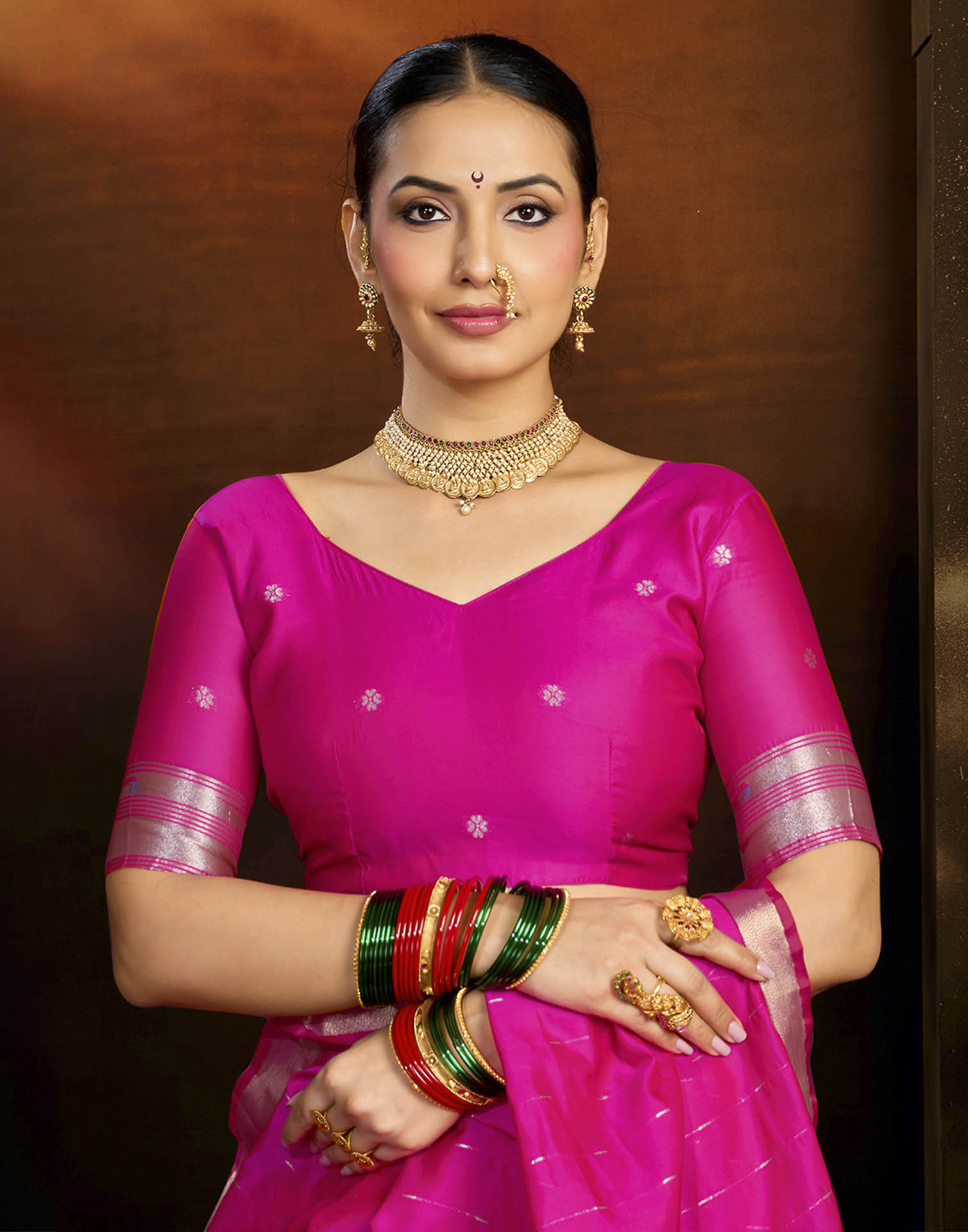 Pink Silk Woven Paithani Saree