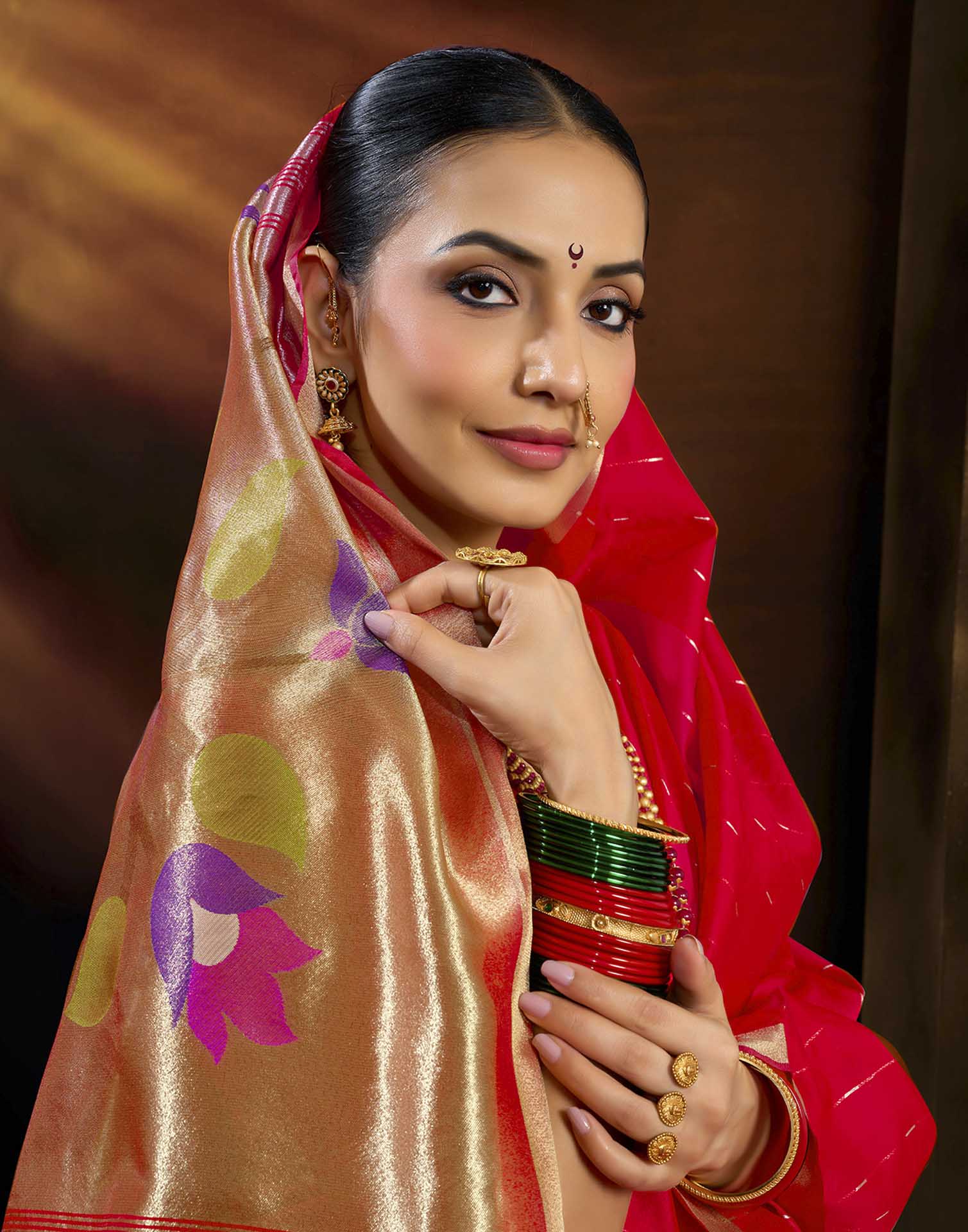 Red Silk Woven Paithani Saree