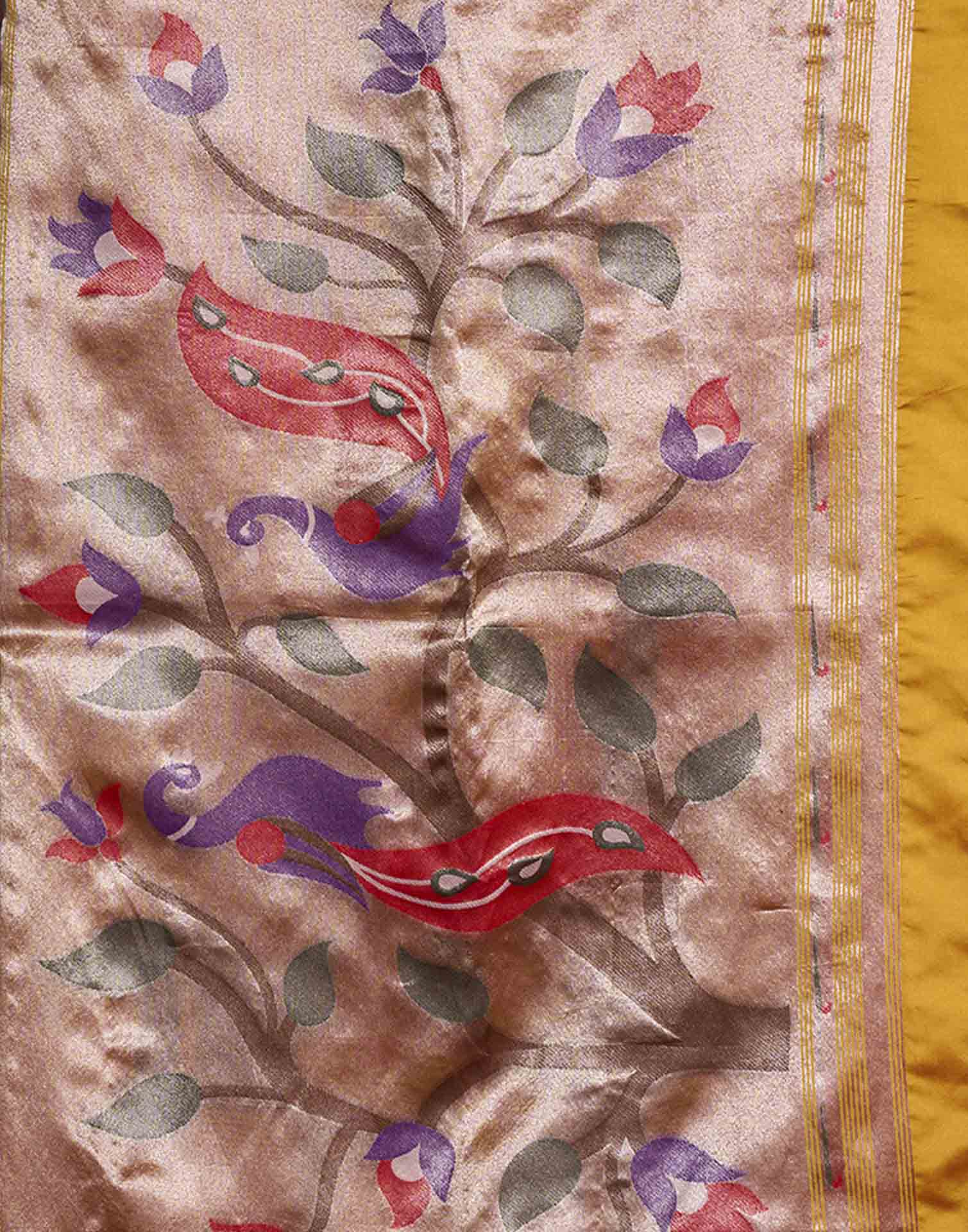 Yellow Silk Woven Paithani Saree