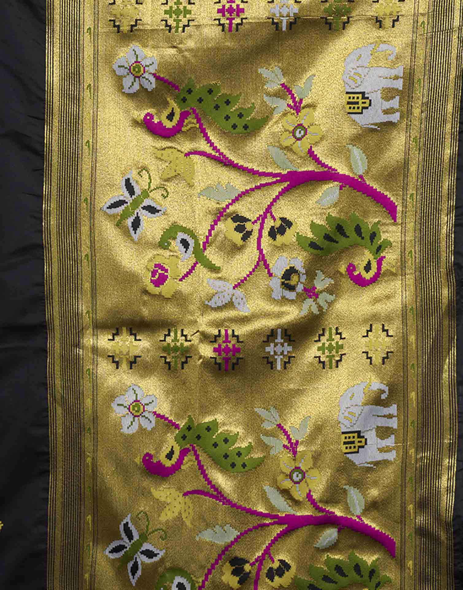 Black Silk Woven Paithani Saree
