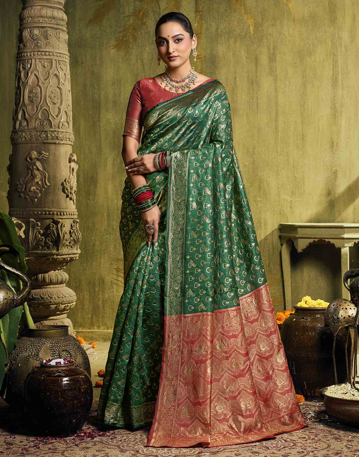 Green Silk Woven Paithani Saree