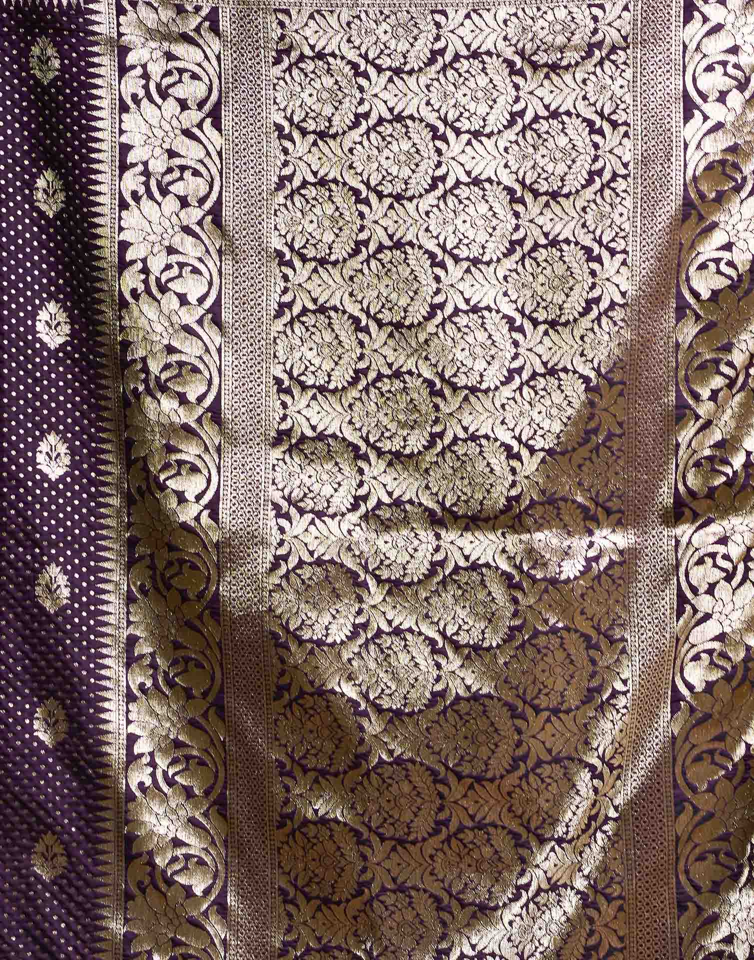Purple Silk Woven Banarasi Saree