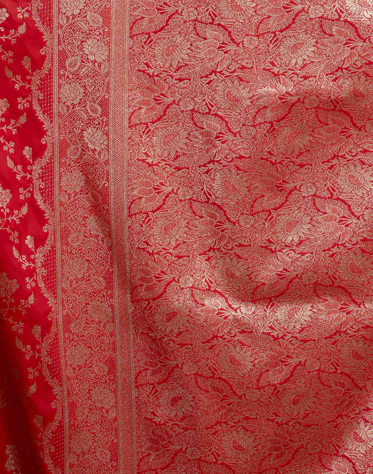 Red Silk Woven Banarasi Saree