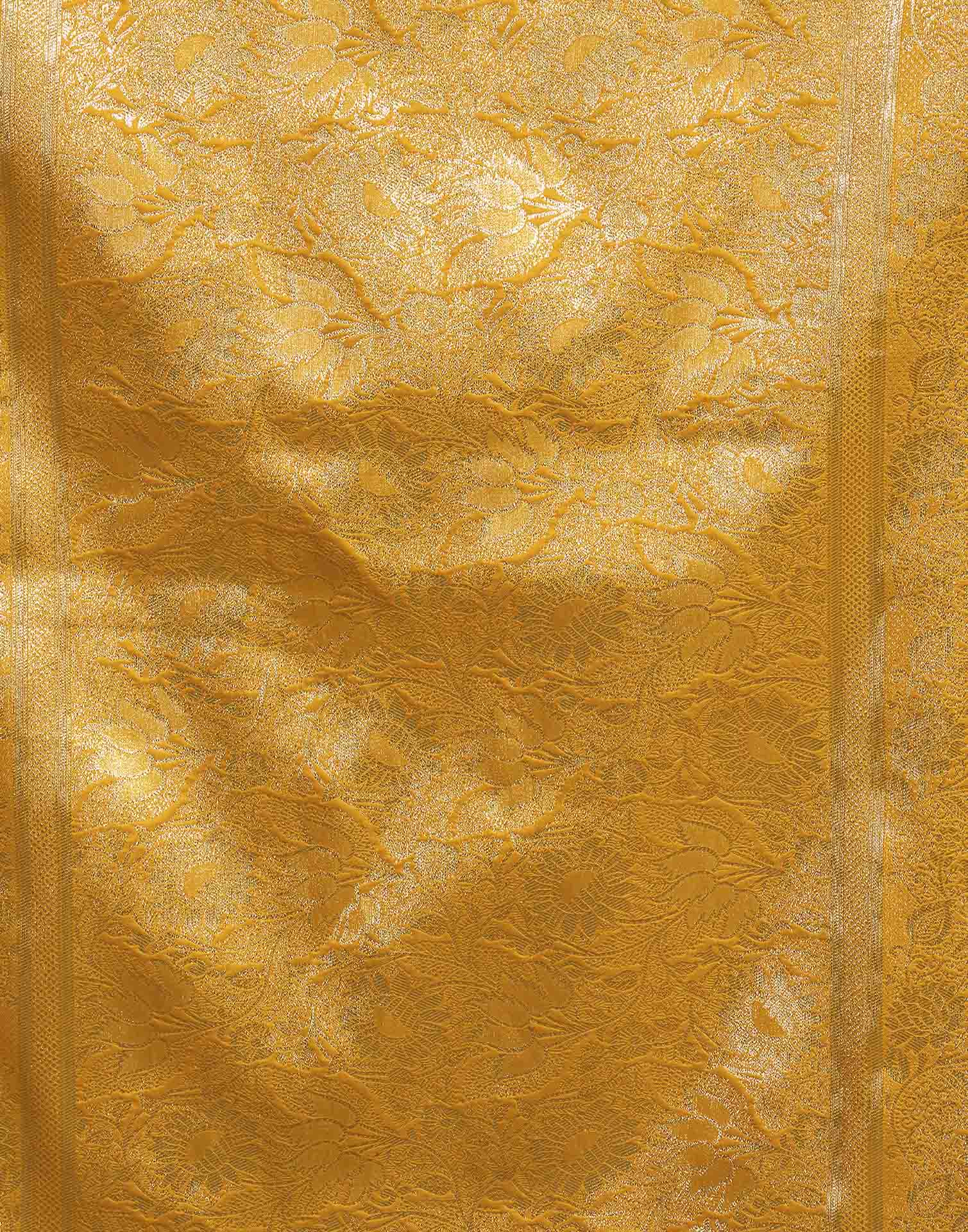 Yellow Silk Woven Banarasi Saree