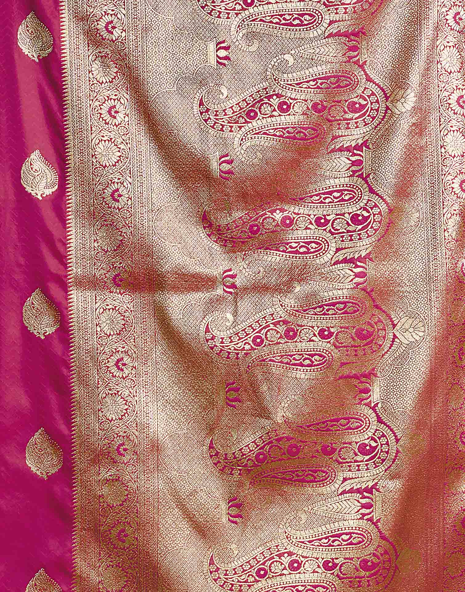 Pink Silk Woven Banarasi Saree