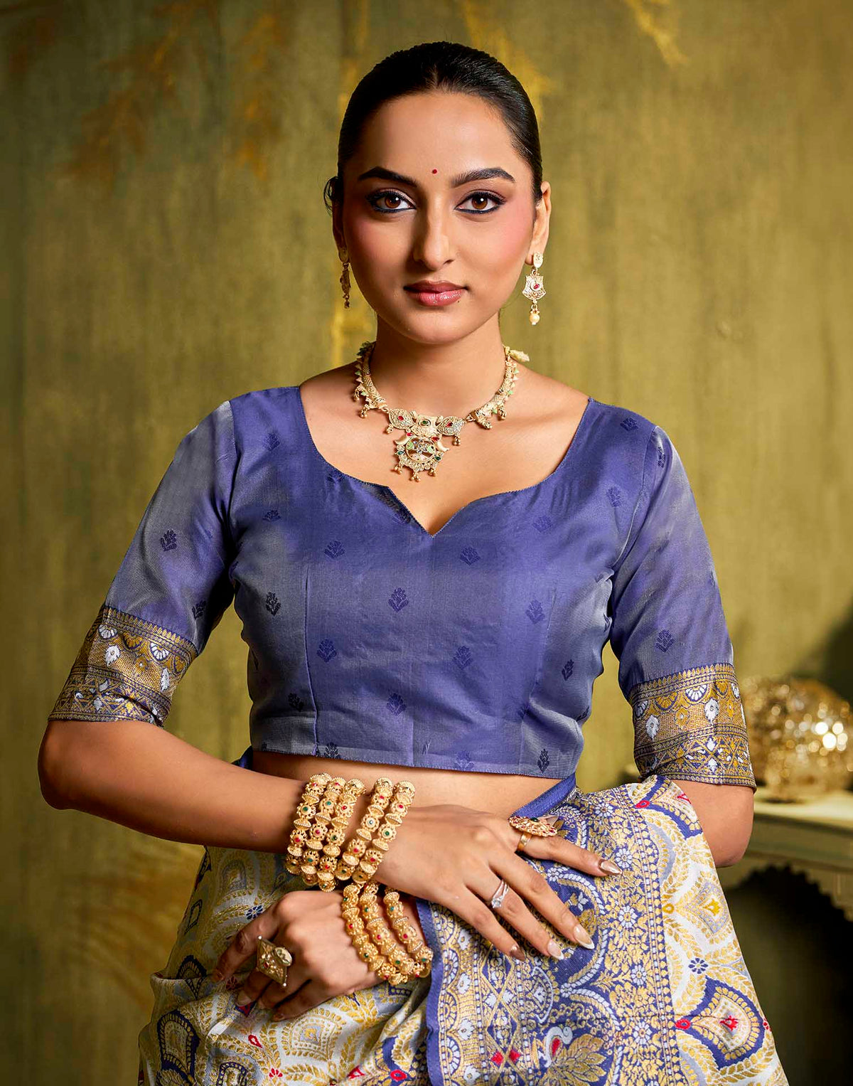 Off White Silk Woven Patola Saree