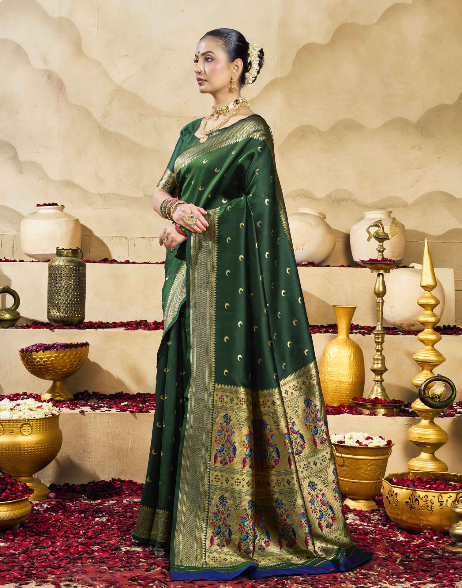 Green Silk Woven Paithani Saree