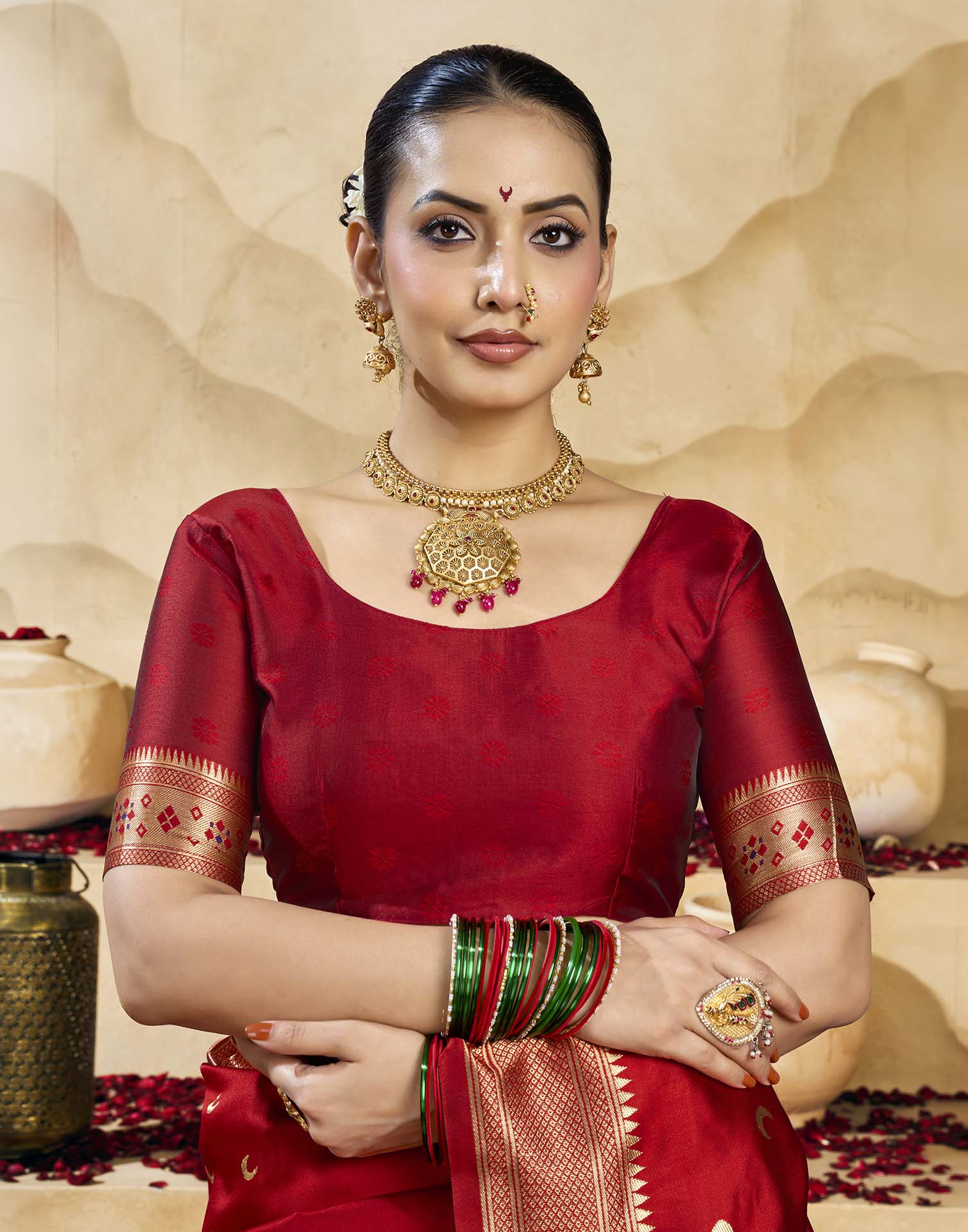 Red Silk Woven Paithani Saree