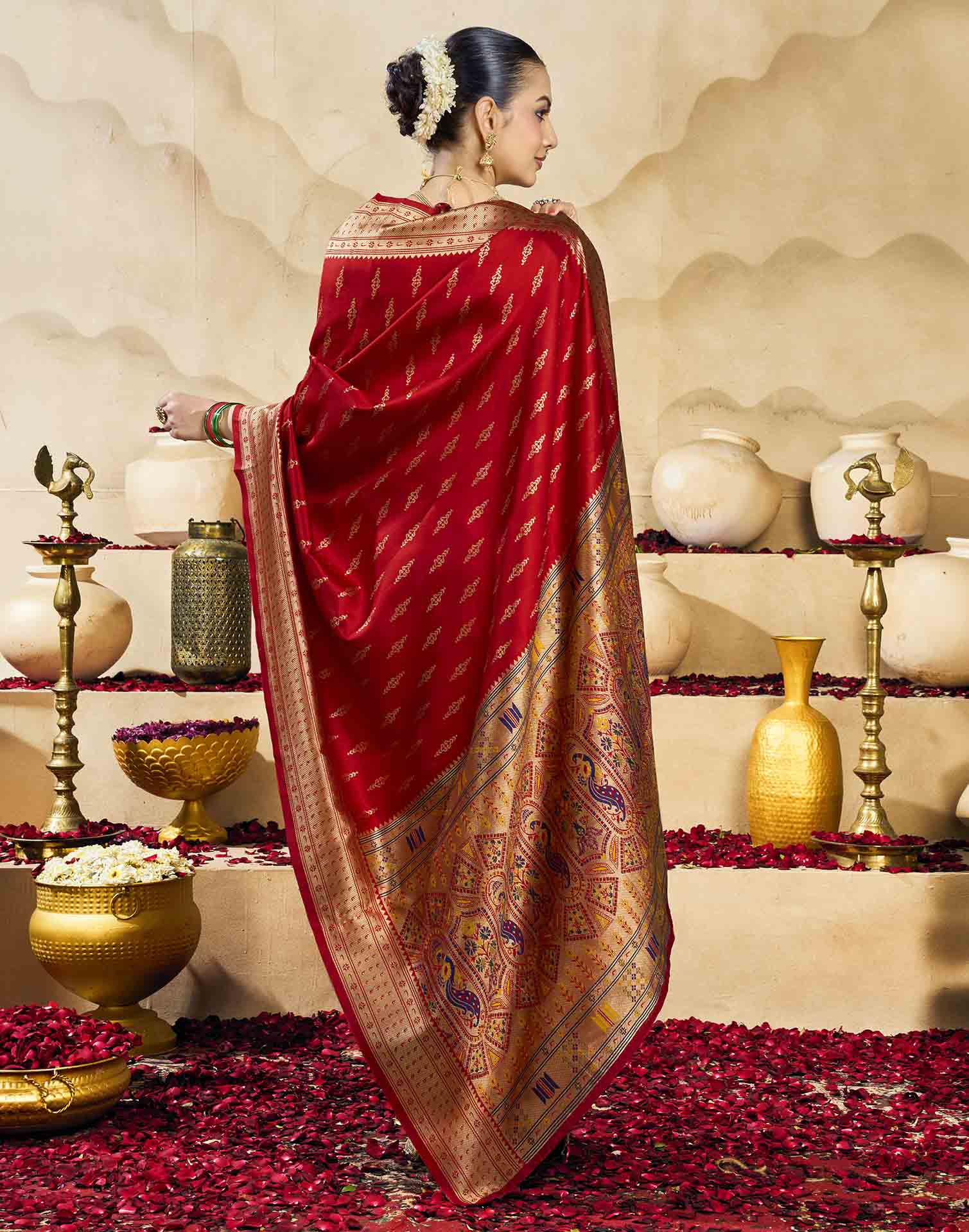 Red Silk Woven Paithani Saree