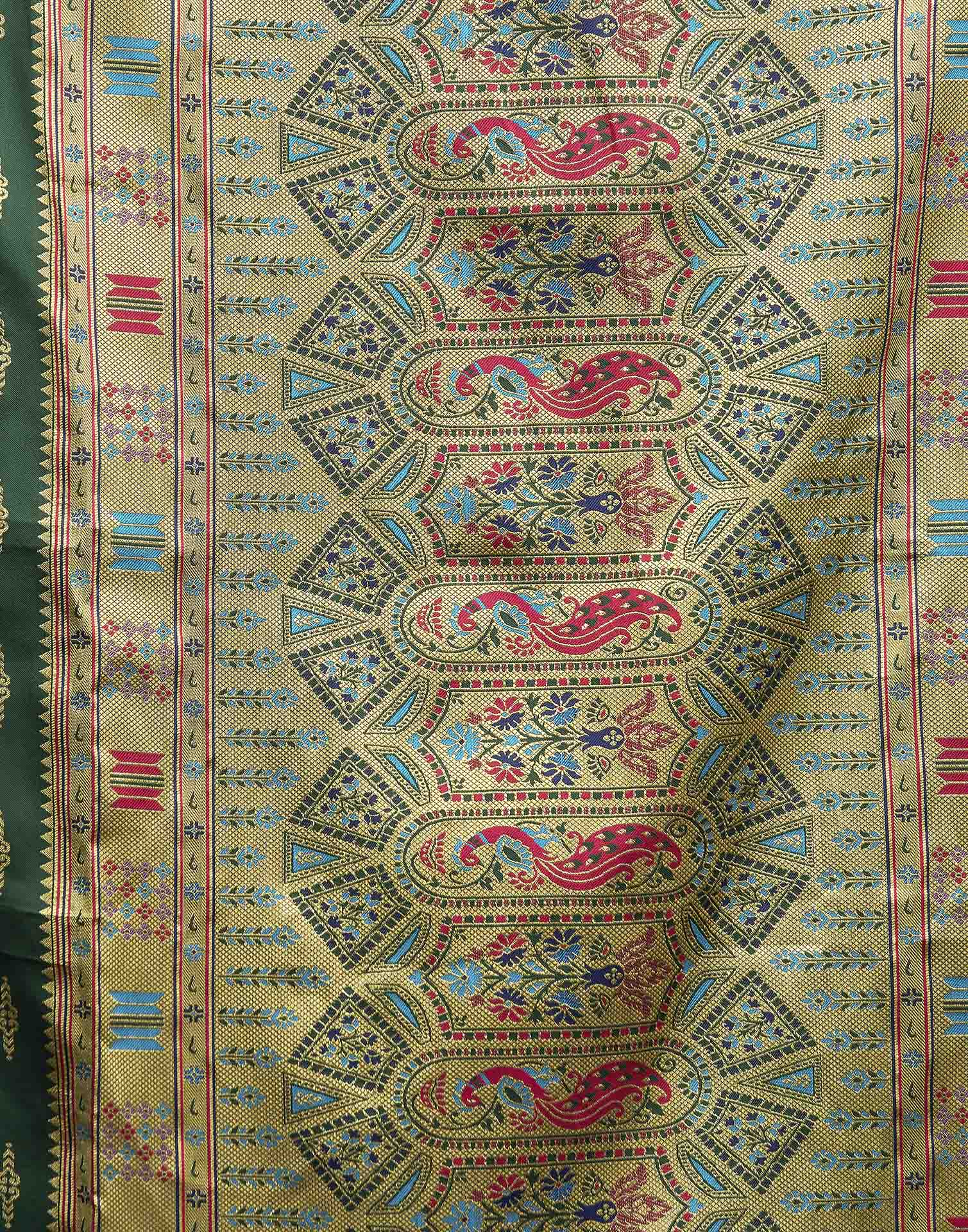 Dark Green Silk Woven Paithani Saree