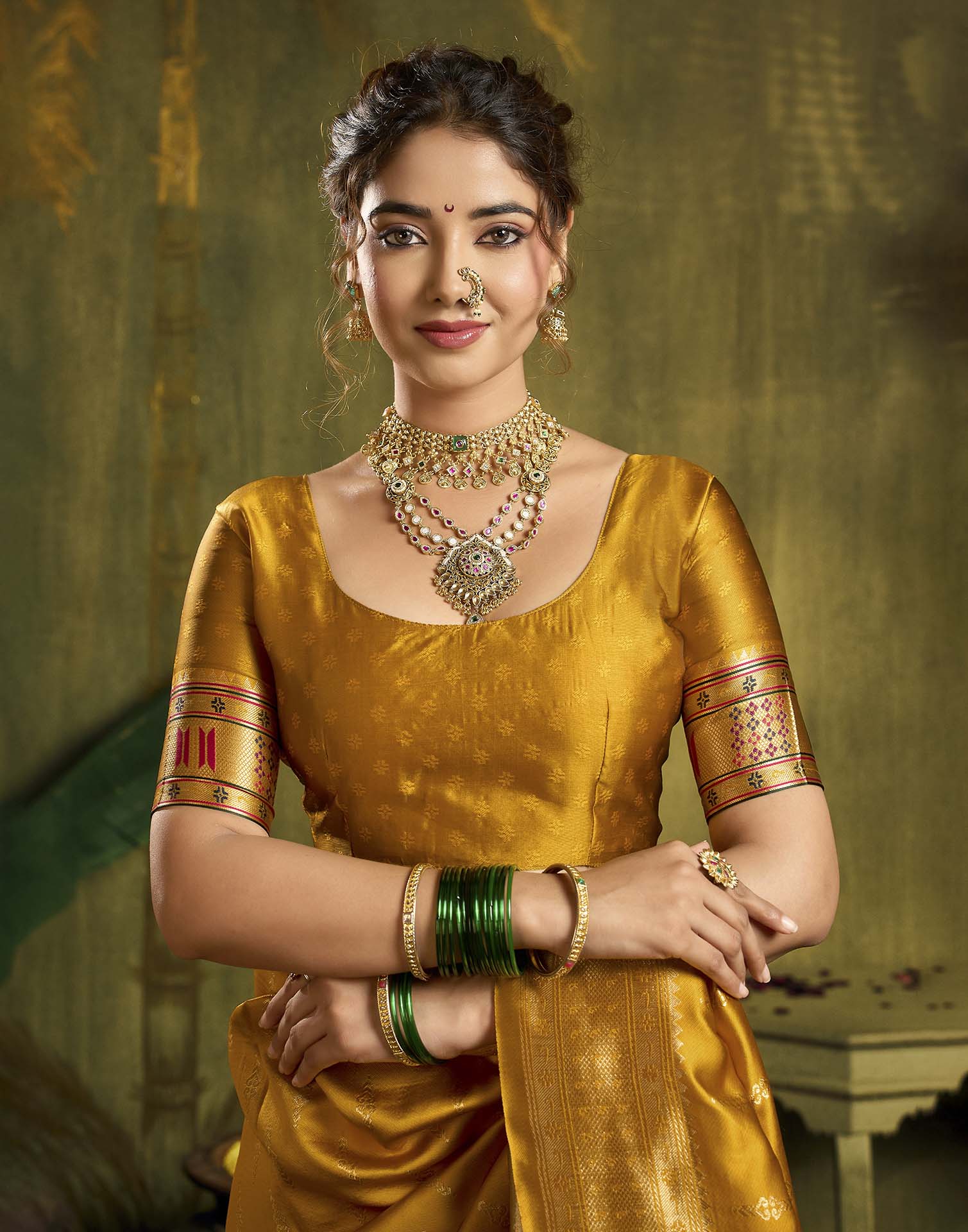 Turmeric Yellow Silk Woven Paithani Saree