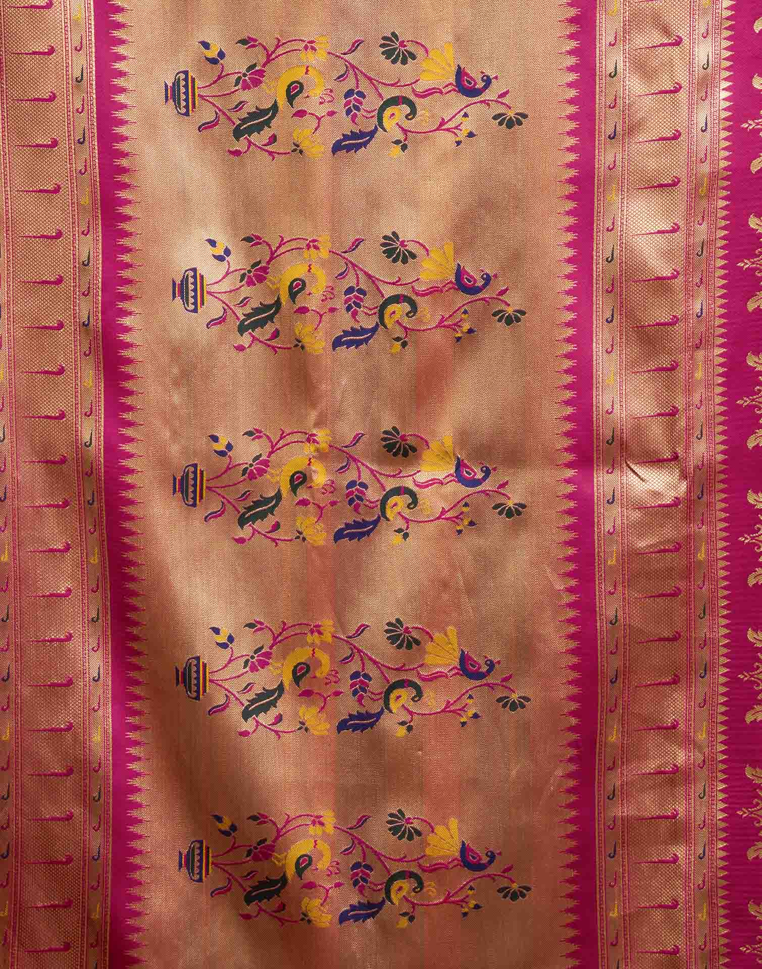 Magenta Silk Woven Paithani Saree