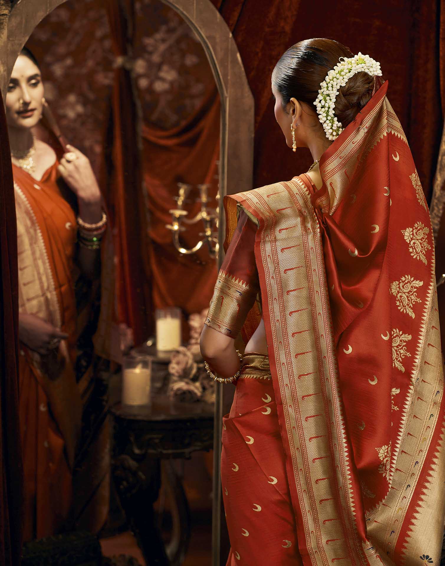 Red Silk Woven Paithani Saree
