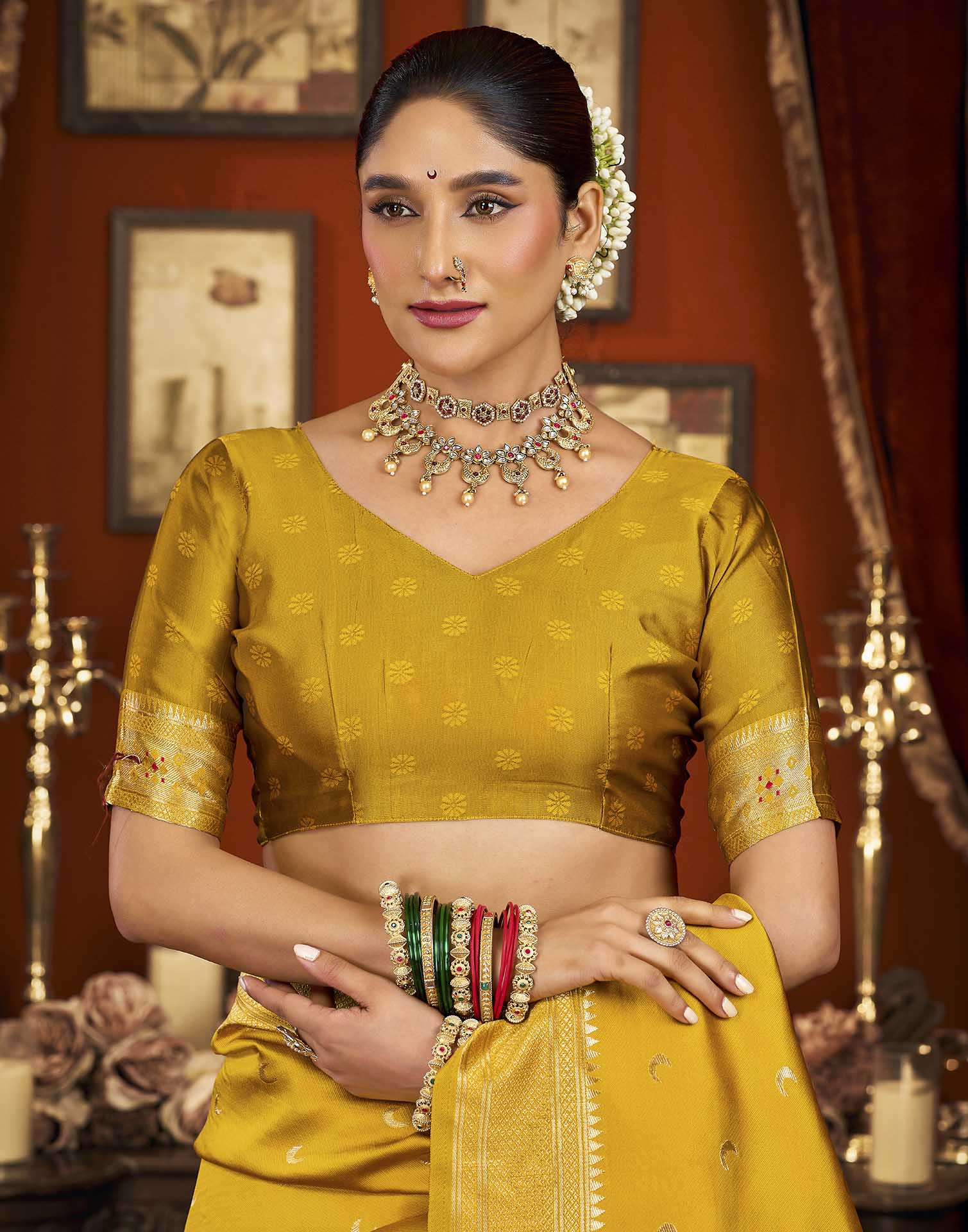 Yellow Silk Woven Paithani Saree