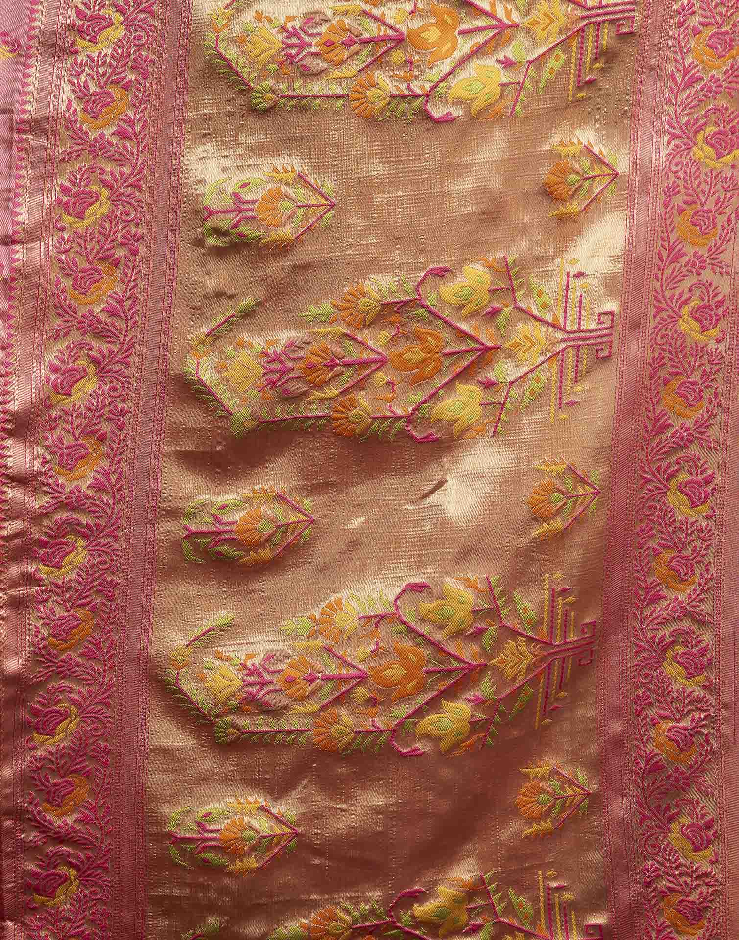 Rust Silk Woven Paithani Saree