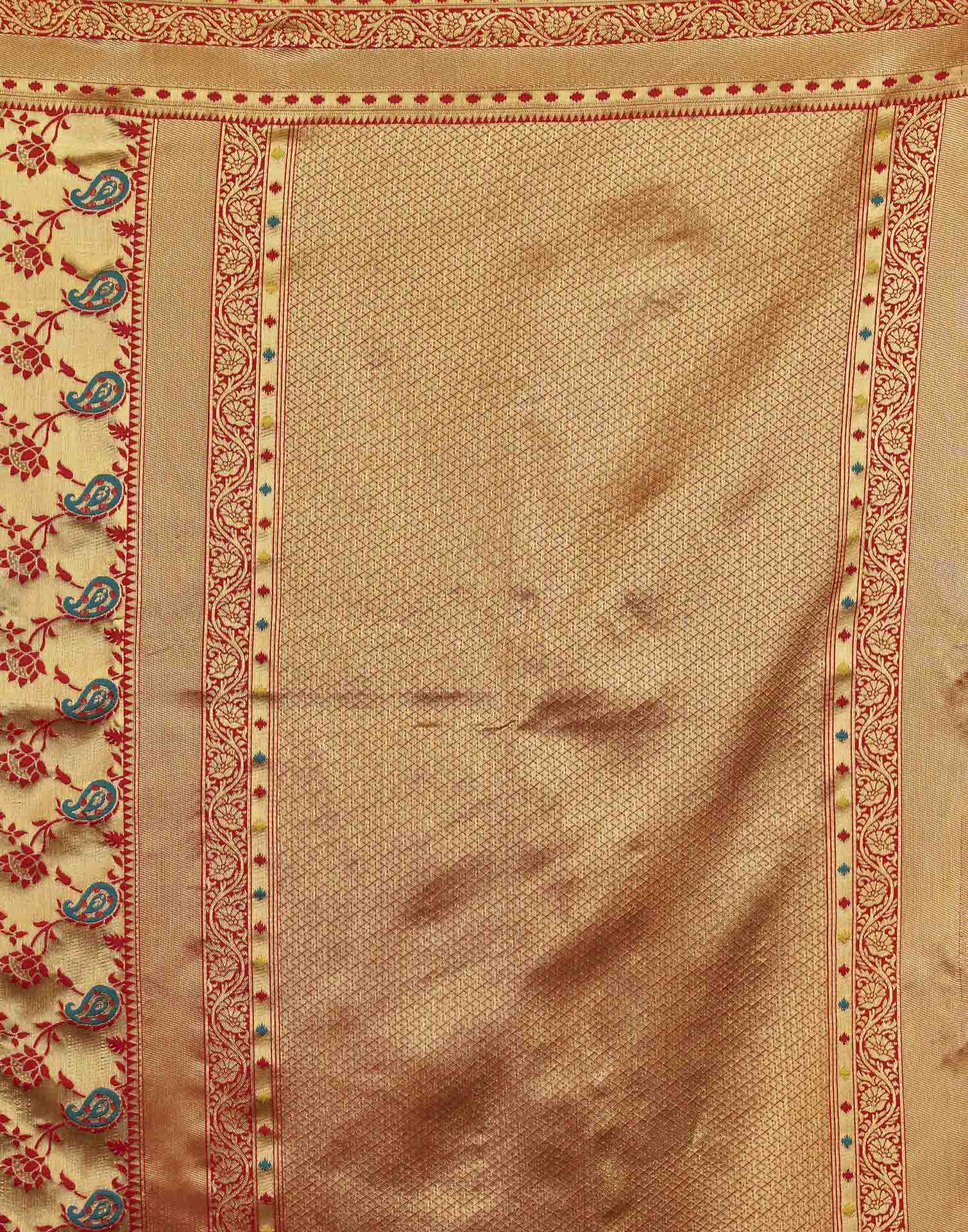Red Silk Woven Banarasi Saree