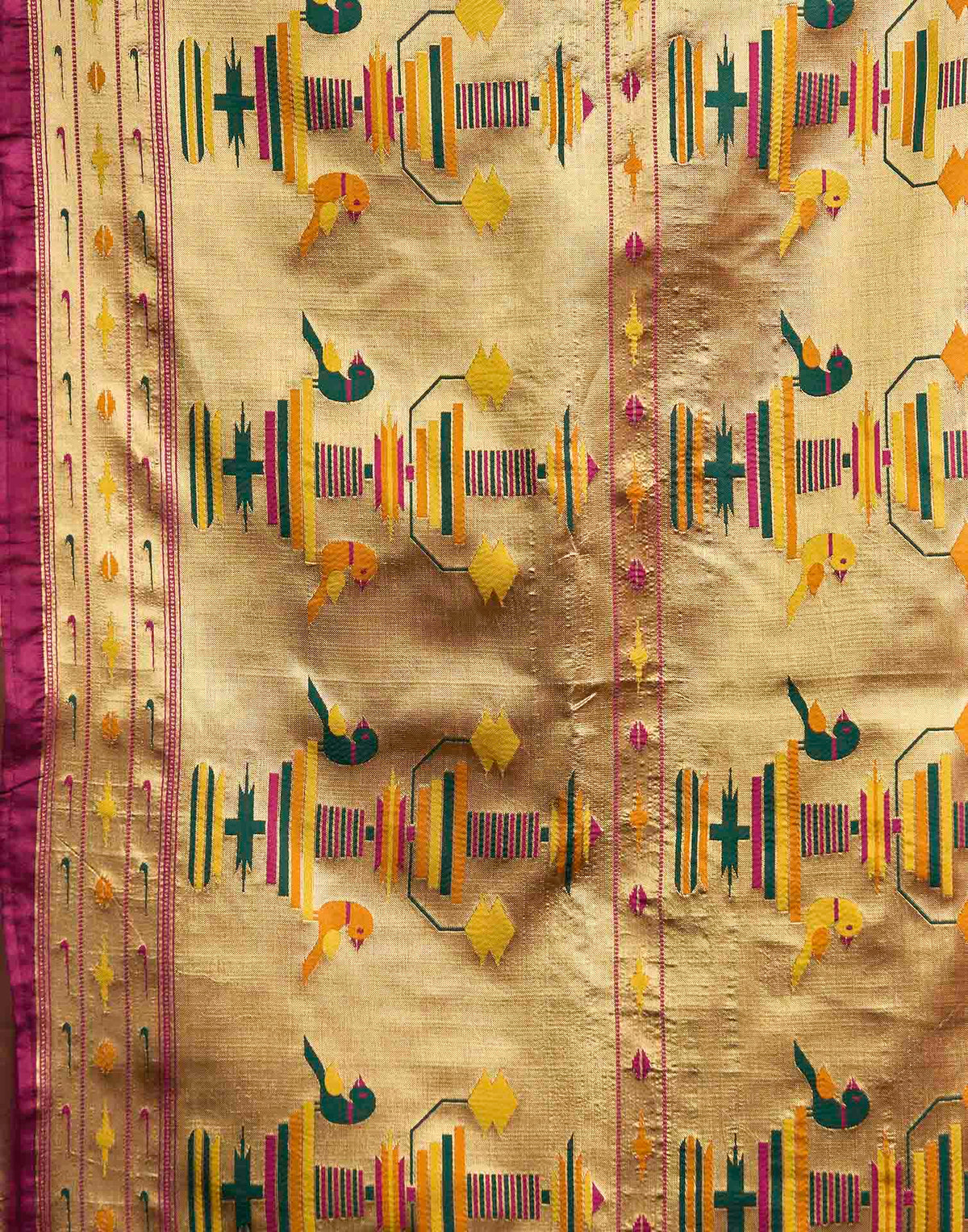 Dusty Rose Pink Silk Woven Paithani Saree
