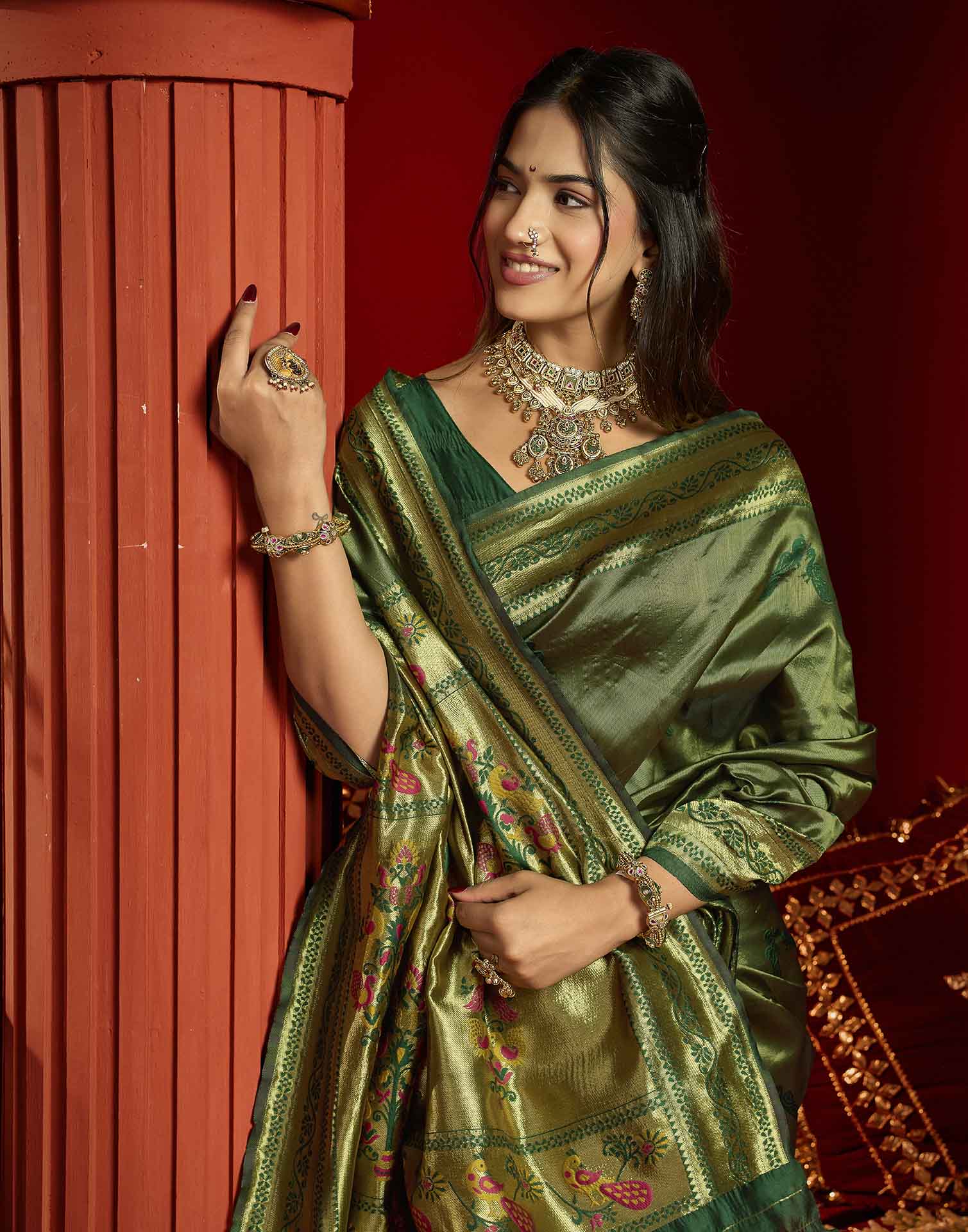 Green Silk Woven Paithani Saree