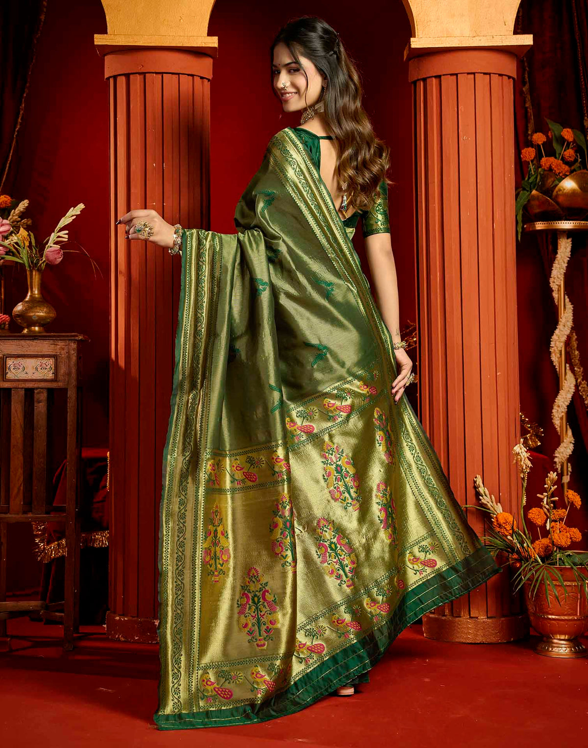 Green Silk Woven Paithani Saree