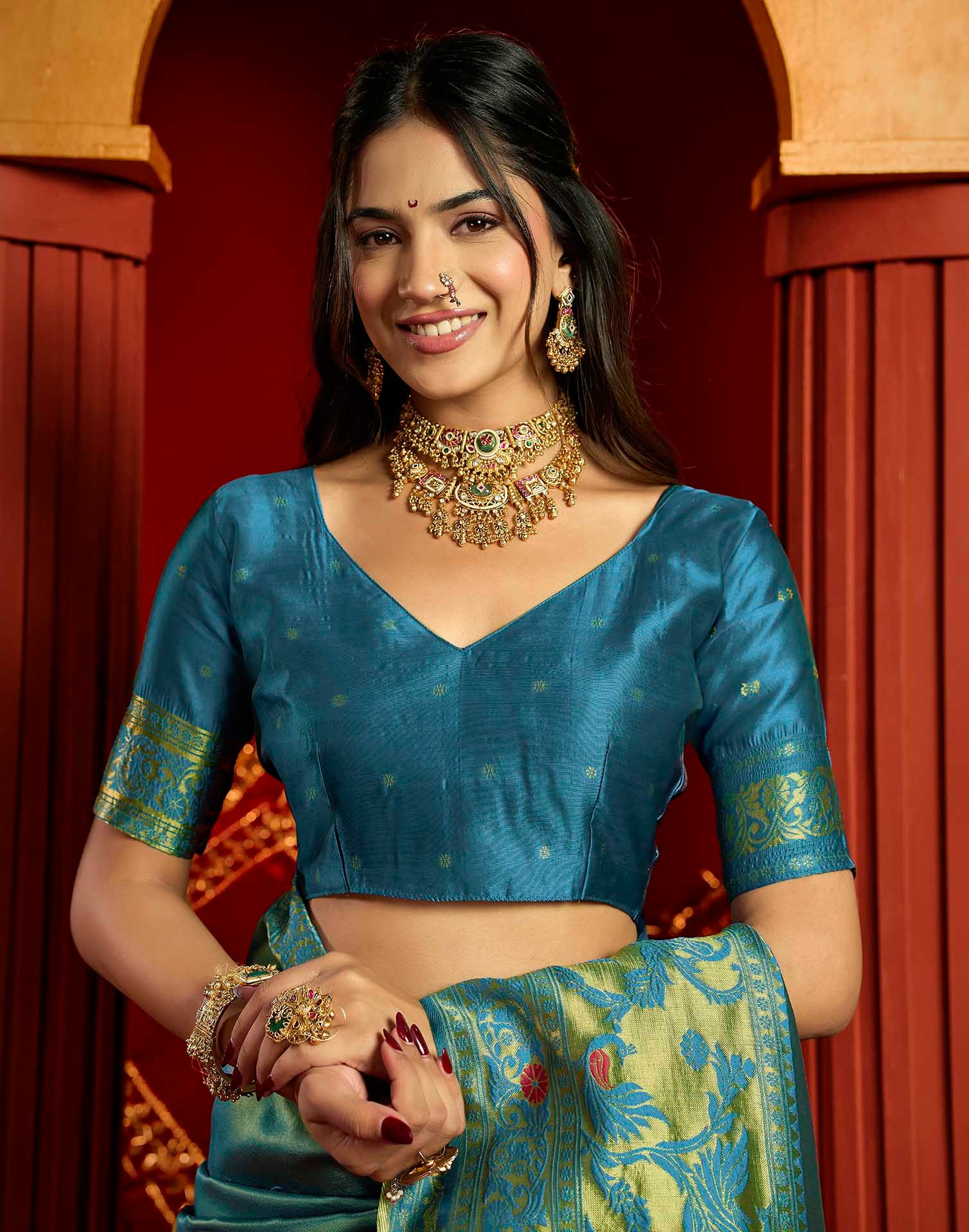 Blue Silk Woven Paithani Saree