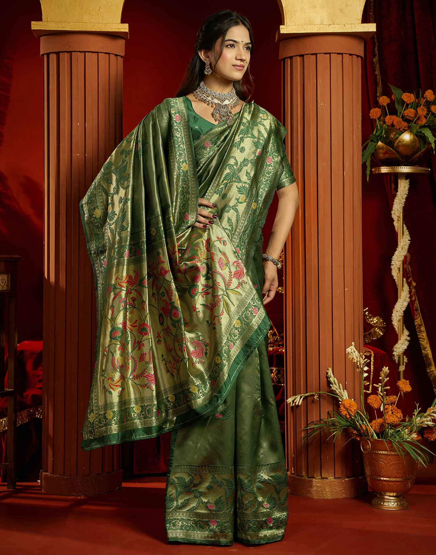 Green Silk Woven Paithani Saree