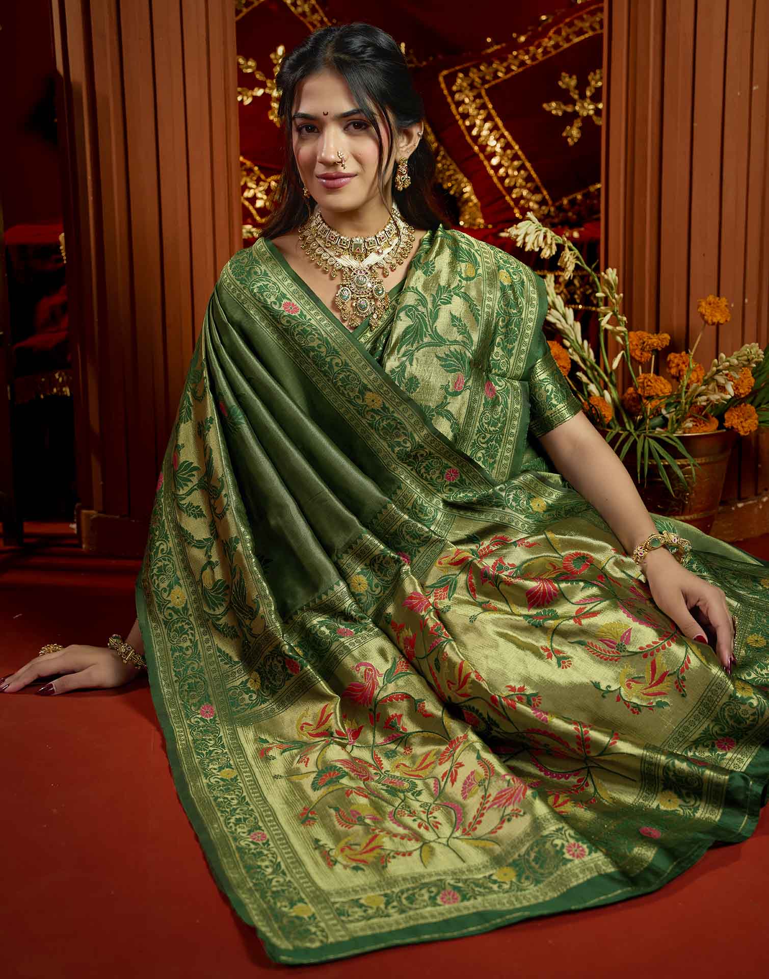 Green Silk Woven Paithani Saree
