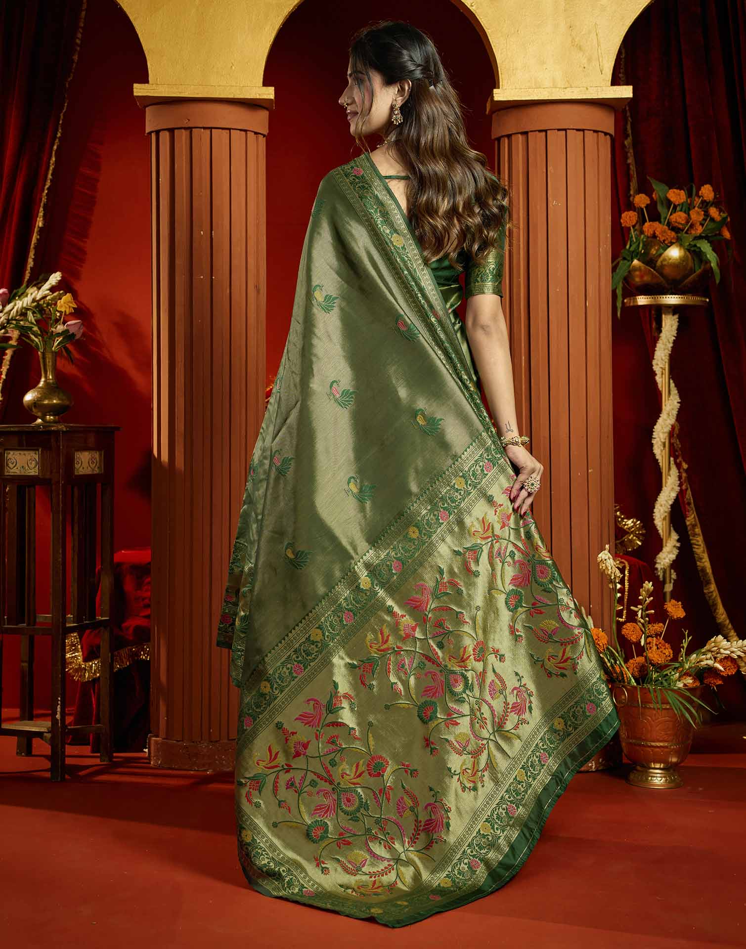 Green Silk Woven Paithani Saree