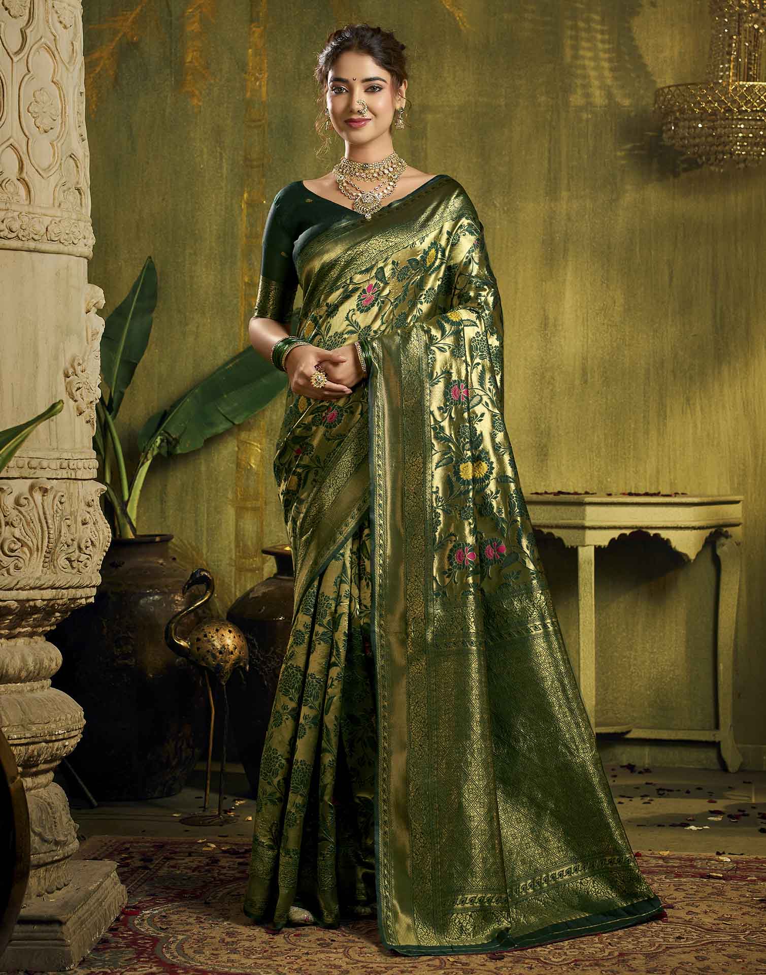 Green Silk Woven Paithani Saree