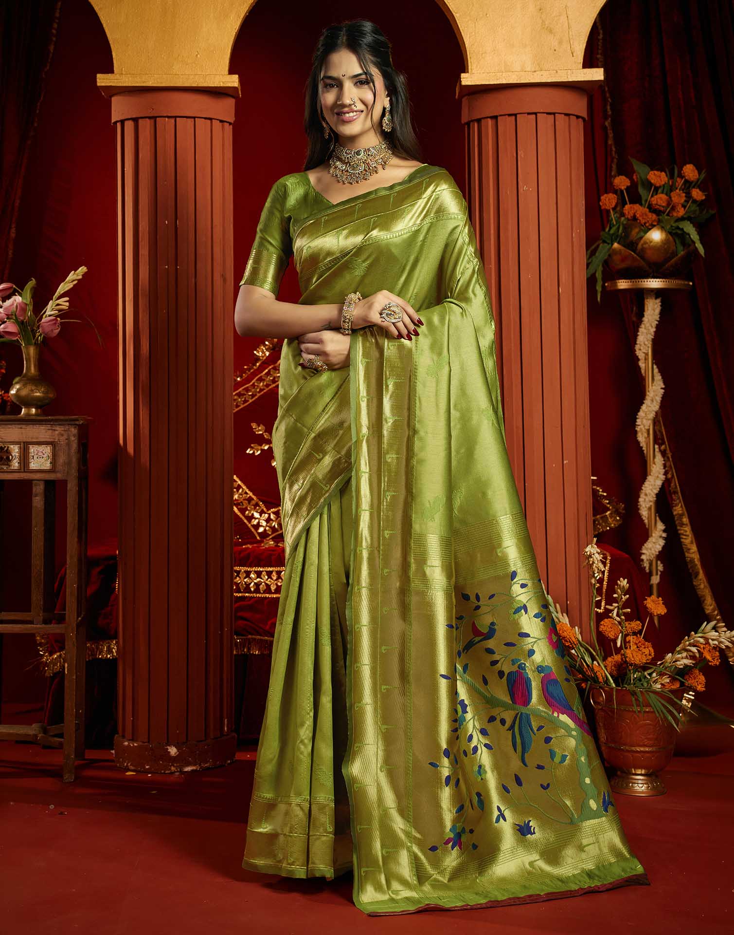 Green Silk Woven Paithani Saree